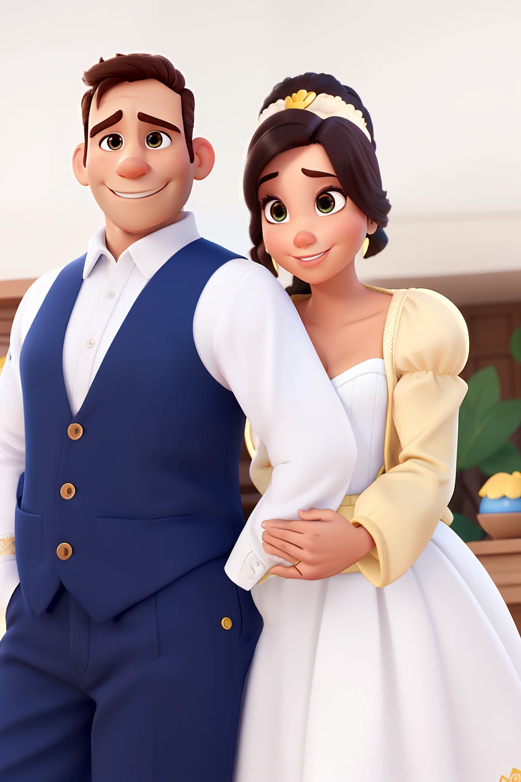 Um homem e uma mulher no estilo disney pixar, alta qualidade, melhor qualidade, lindos e perfeitos