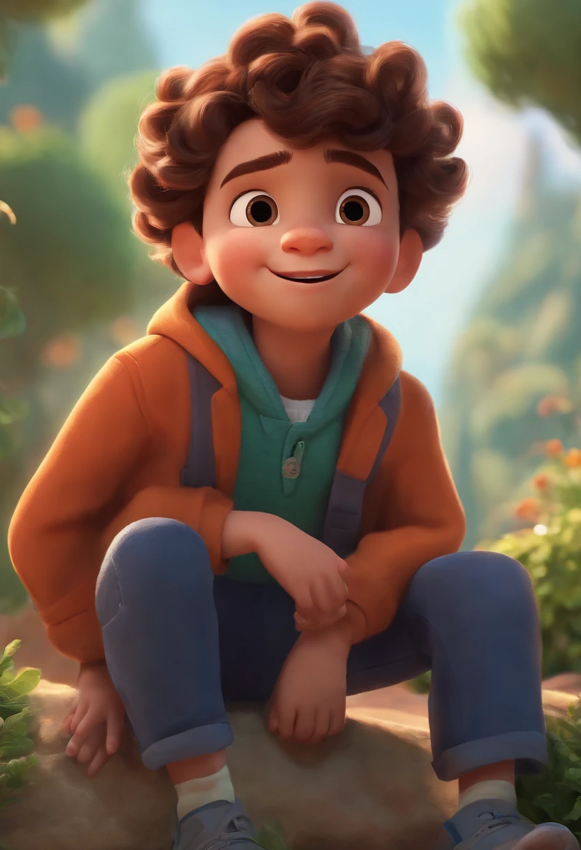Image of a boy for a story in a YouTube video in Pixar format, He's the allabester, He's the class leader, He's outgoing, Playful and gets up for a lot of things