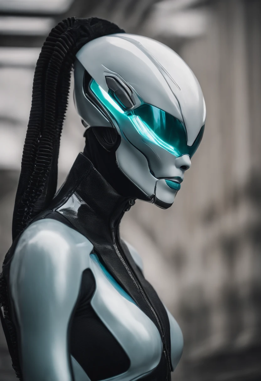 best quality,piece of master,detalhes intrincados,NSFW,uma mulher android com uma fita cola na boca,(Sorriso leve),perna,fundo simples,brilhantemente,lips,android alienígena,fundo simples,alien,skull,(Organic helmet),A beautiful futuristic woman with a futuristic head,in the style of dark white and light aquamarine,translucent skin,anatomia indefinida,eccentric detail placements,Alien Worlds,intrinsecamente esculpido,Techpunk,espinha,exo-esqueleto,pele colorida,