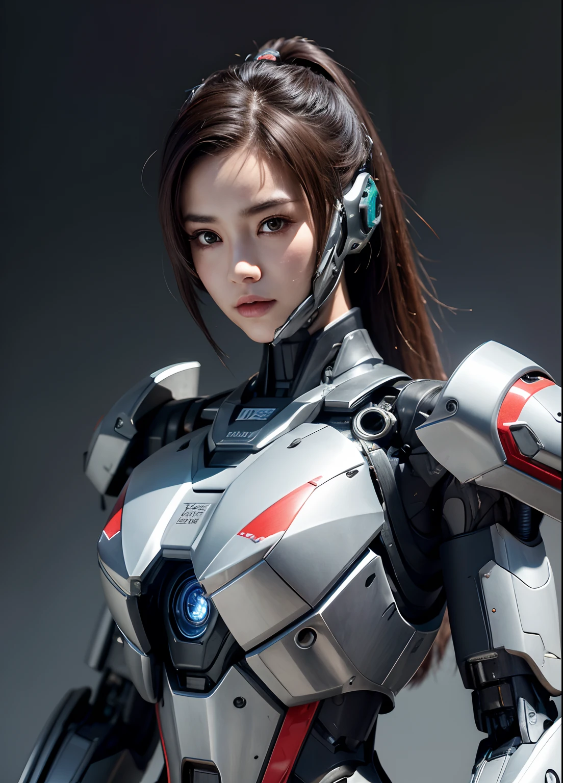 Textured skin, Super Detail, high details, High quality, Best Quality, hight resolution, 1080p, hard disk, Beautiful,(War Machine),beautiful cyborg woman,Mecha Cyborg Girl,Battle Mode,Girl with a Mecha Body,She wears a futuristic war machine weapon mech,Fulll body Shot