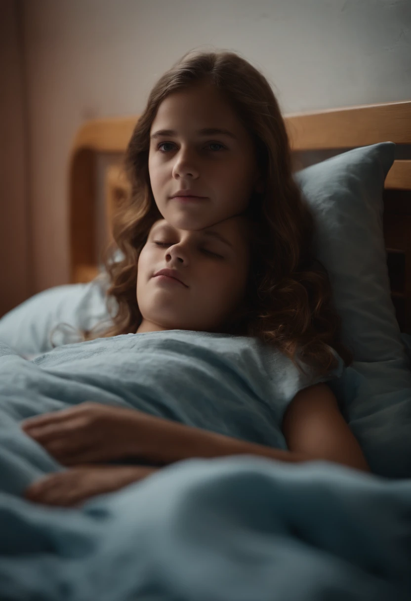 A 12 Year Old Woman Lying In Bed With Menstrual Organ