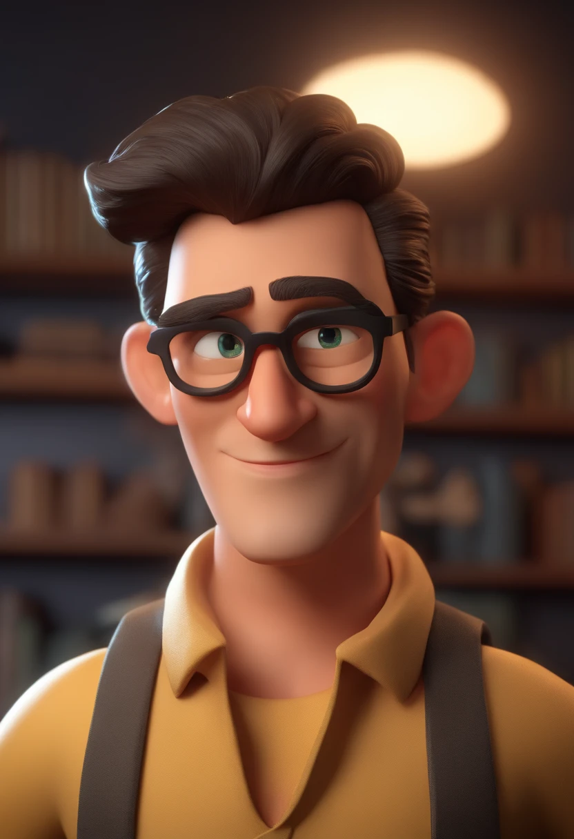 personagem dos desenhos animados de um homem aparentando uns 36 anos com camiseta preta, animation character, Caractere estilizado, animation style rendering, 3D estilizado, Arnold Maya render, 3 d render stylized, toon render keyshot, Personagem 3D, Personagem 3D, 3d rendering stylized, 3 d character render, personagem de desenho animado, Personagem de close up, Pose de personagem, (Estilo Pixar) (master part:1.2) (Bokeh) (best quality) (pele detalhada) (textura detalhada) (8k) (argila) (Cinematic lighting) (foco nítido