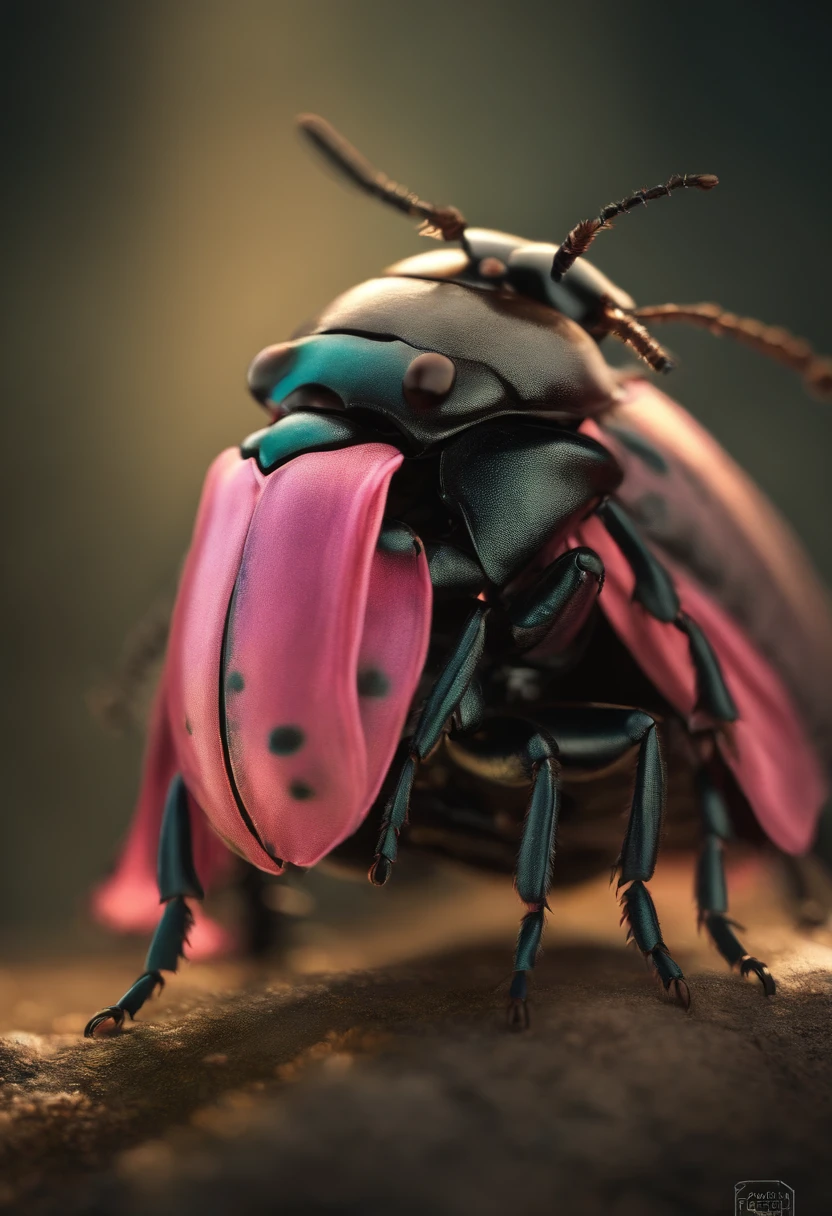 floral beetle wearing a (long:1.2) pink (scarf:1.3), a beetle with arms and a head, (dark shot:1.17), epic realistic, faded, ((neutral colors)), art, (hdr:1.5), (muted colors:1.2), hyperdetailed, (artstation:1.5), cinematic, warm lights, dramatic light, (intricate details:1.1), complex background, (rutkowski:0.8), (teal and orange:0.4)