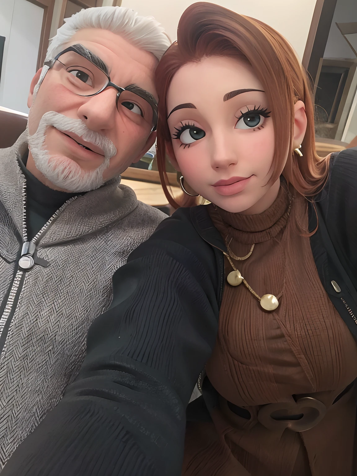 Homem moreno, nariz pequeno e mulher branca linda