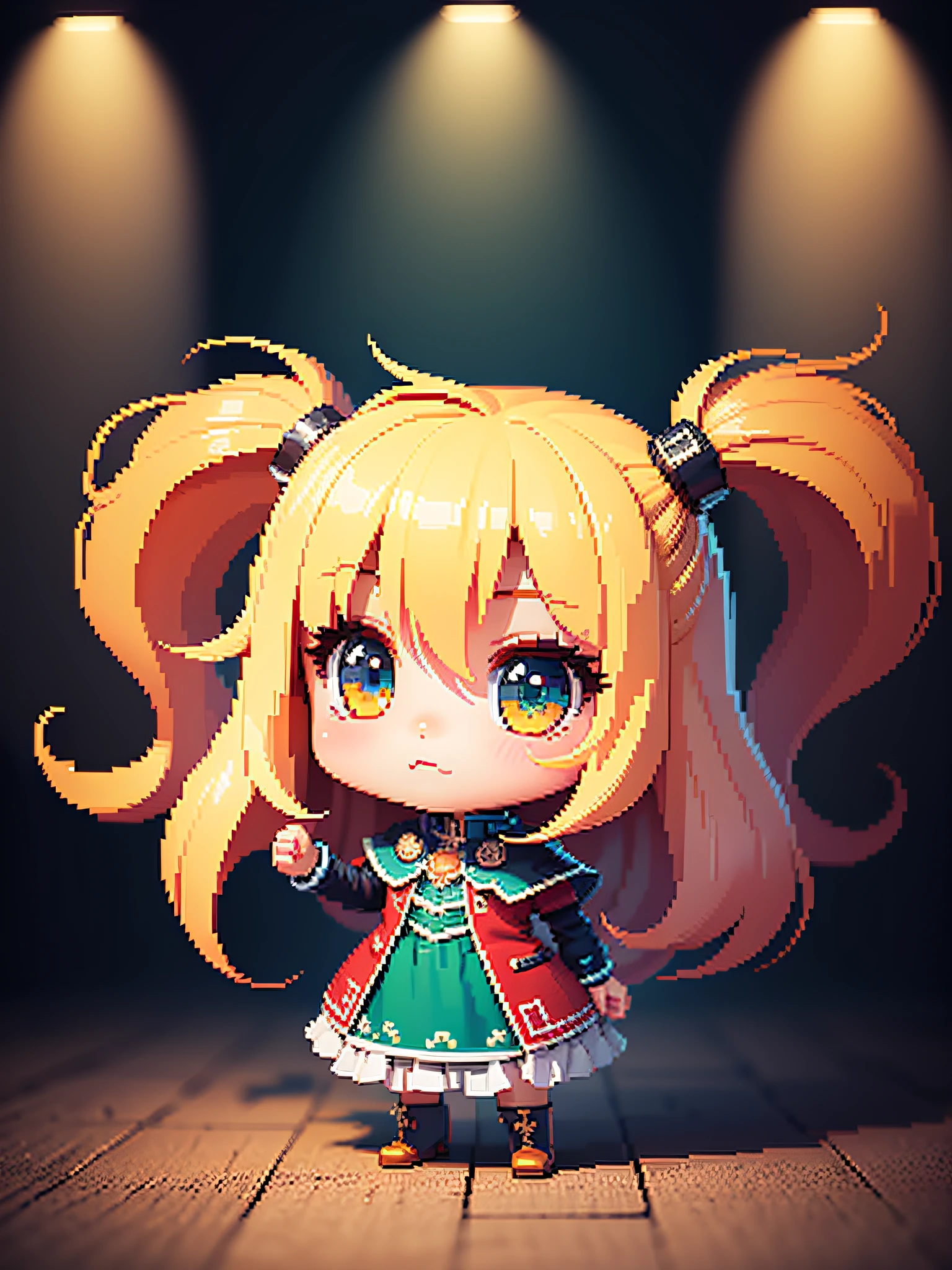 Chibi character pixel art, beautiful detailed pixel art, hyper detailed pixel art, conceptual pixel art, high quality pixel art, high quality pixel art, high quality pixel art, dynamic lighting, colorful, high contrast colors, Pixel art style, Pixel art:3, 4k, beautiful
