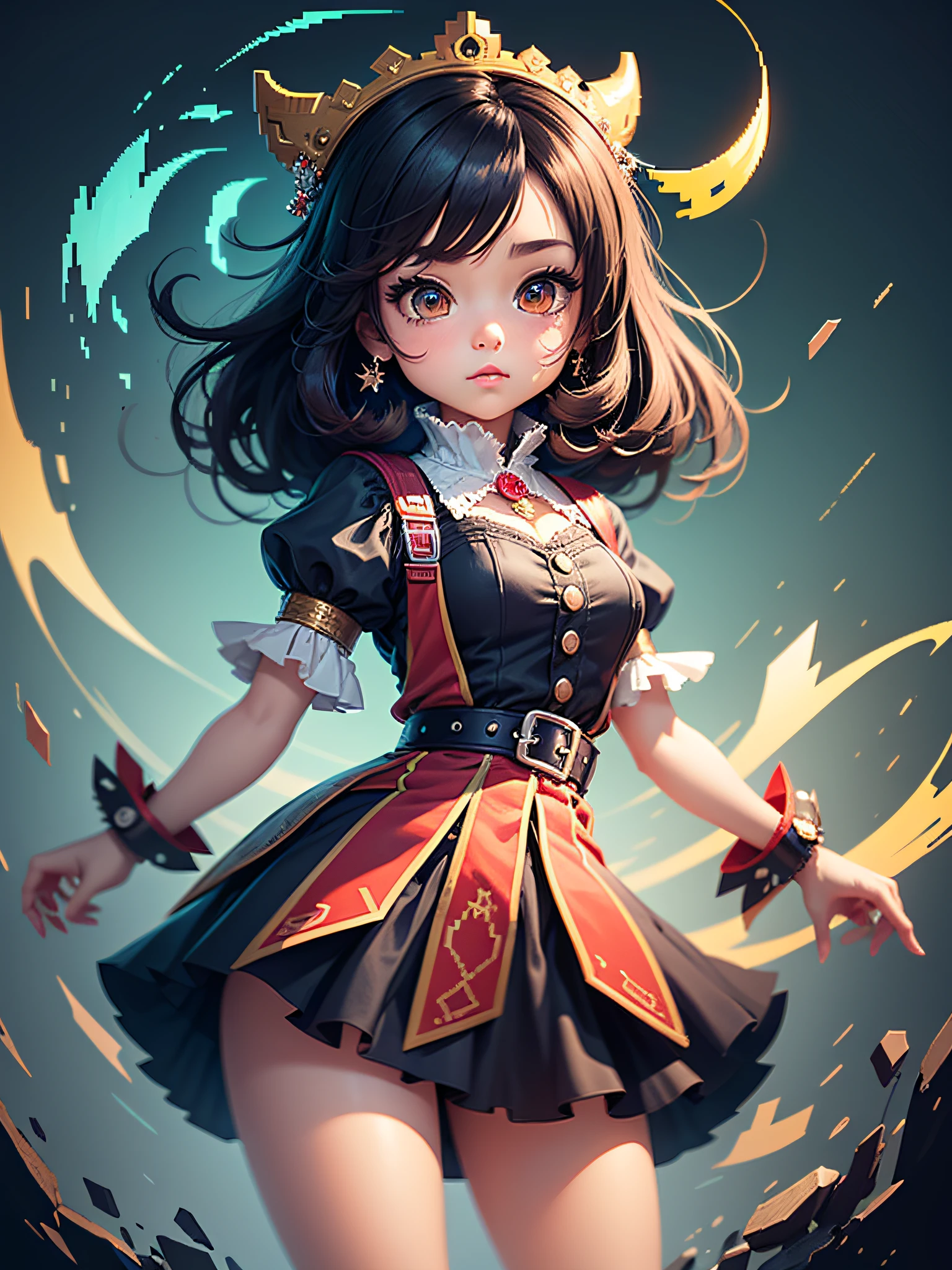 Chibi character pixel art, beautiful detailed pixel art, hyper detailed pixel art, conceptual pixel art, high quality pixel art, high quality pixel art, high quality pixel art, dynamic lighting, colorful, high contrast colors, Pixel art style, Pixel art:3, 4k, beautiful