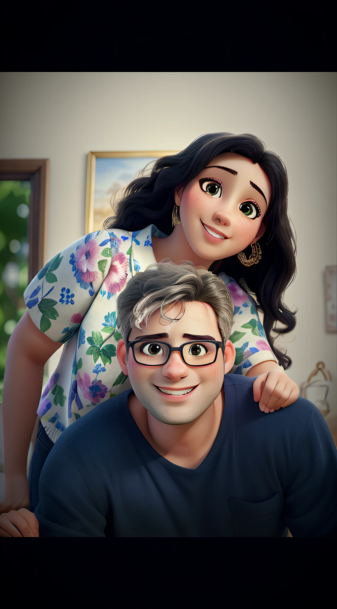 (best quality,4k,8k,highres,masterpiece:1.2),ultra-detailed,(realistic,photorealistic,photo-realistic:1.37),portraits,studio lighting,beautiful detailed eyes,beautiful detailed lips,smiling couple,happy expressions,romantic atmosphere,outdoor setting,lush green garden,fine art painting texture,vibrant colors,warm sunlight,candid moments,lively and joyful scene,loving gestures,close-up composition,facial features in focus,soft bokeh background,playful mood,interacting with nature,relaxed poses,touch of romance,beautiful ambiance,adorable couple,blissful smiles