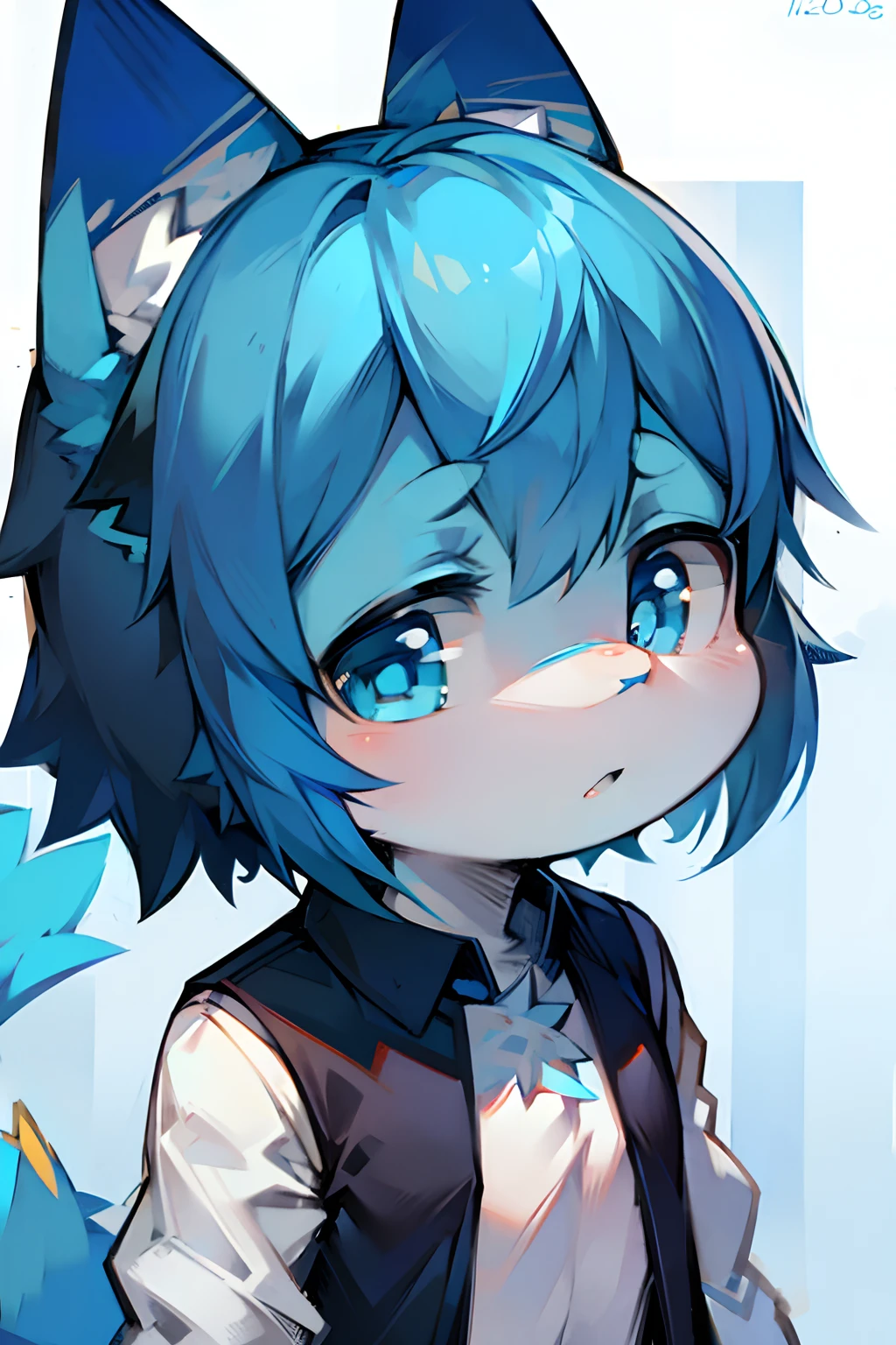 s,blue color eyes,blue hairs,