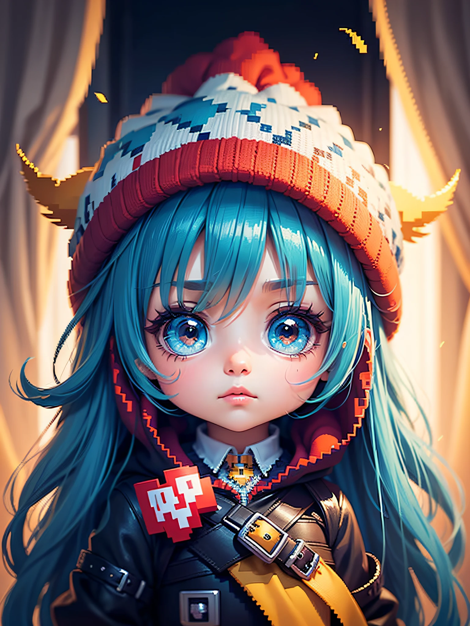 Chibi character pixel art, beautiful detailed pixel art, hyper detailed pixel art, conceptual pixel art, high quality pixel art, high quality pixel art, high quality pixel art, dynamic lighting, colorful, high contrast colors, Pixel art style, Pixel art:3, 4k, beautiful