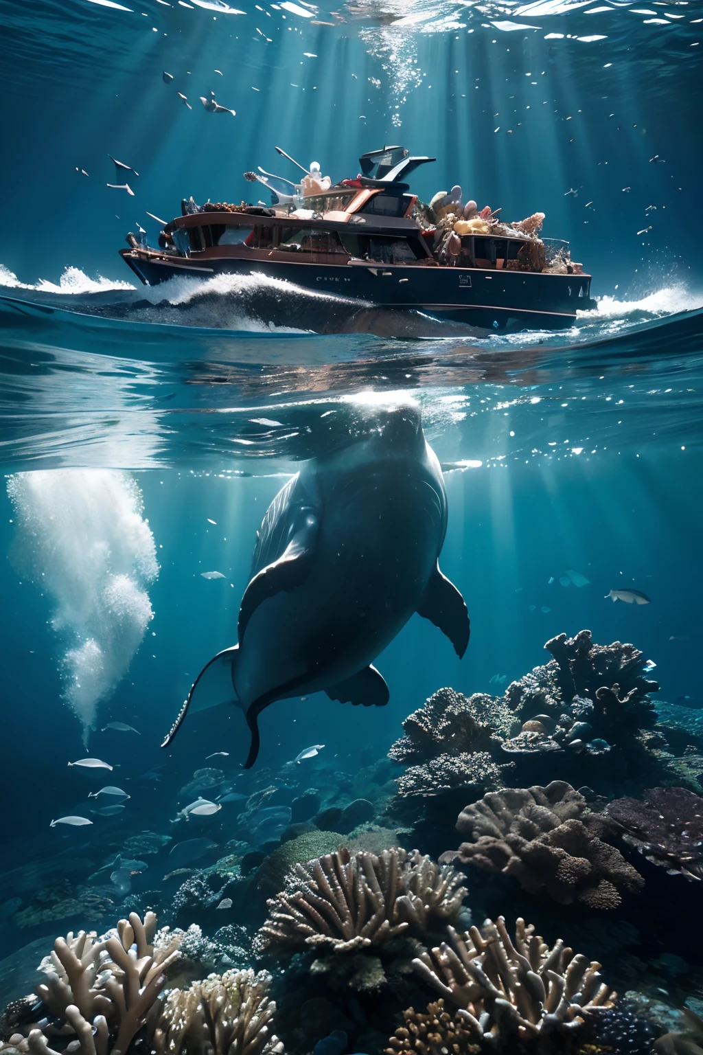An anime girl having sex with a whale