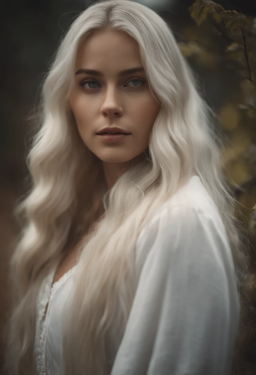 high quality, best quality, photo-realistic, raw-photo, realistic, ultra realistic 8k cg, ultra-detailed, High definition, masterpiece, Slender girl with long white hair