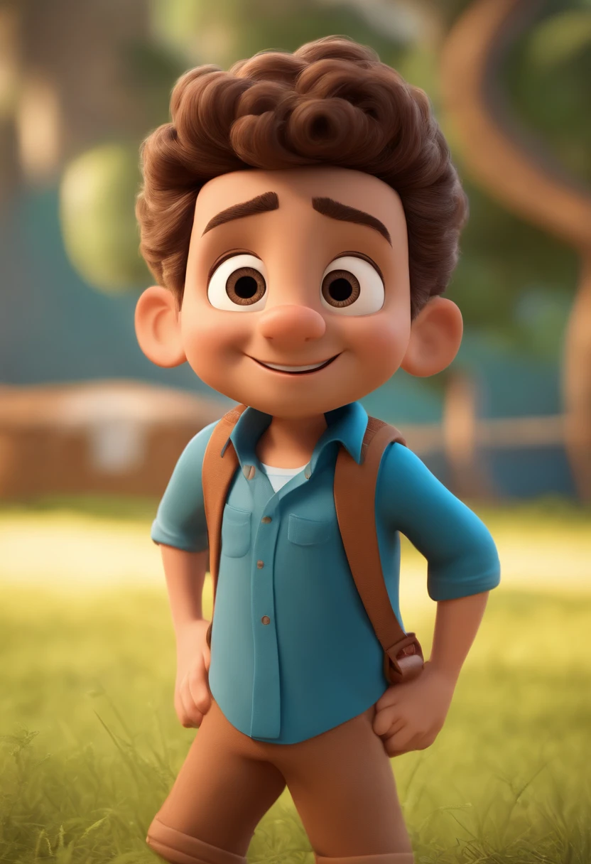 Personagem de desenho animado de um homem cabelos grisalhos curtos usando uma camisa amarela, um personagem animado, Caractere estilizado, animation style rendering, 3D estilizado, Arnold Maya render, 3 d render stylized, toon render keyshot, Personagem 3D, Personagem 3D, 3d rendering stylized, 3 d character render, personagem de desenho animado, Personagem de close up, Pose de personagem, (Estilo Pixar) (master part:1.2) (Bokeh) (best quality) (pele detalhada) (textura detalhada) (8k) (argila) (Cinematic lighting) (foco nítido，Senta e vaza a parte superior do corpo