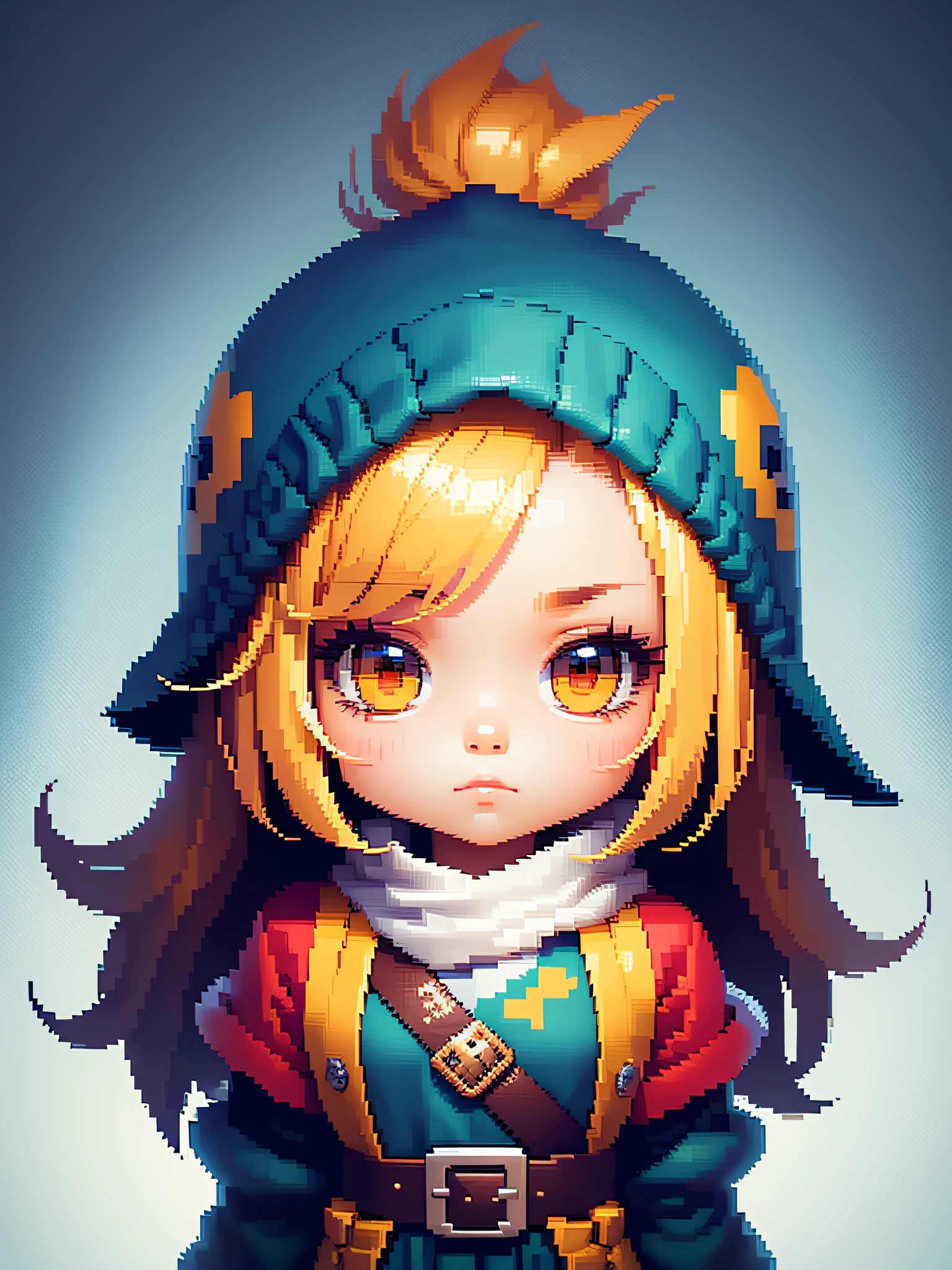 Chibi hunter character pixel art, beautiful detailed pixel art, hyper detailed pixel art, conceptual pixel art, high quality pixel art, high quality pixel art, high quality pixel art, high quality pixel art, dynamic lighting, colorful, high contrast colors, pixel art style, Pixel art:3, 4k, beautiful