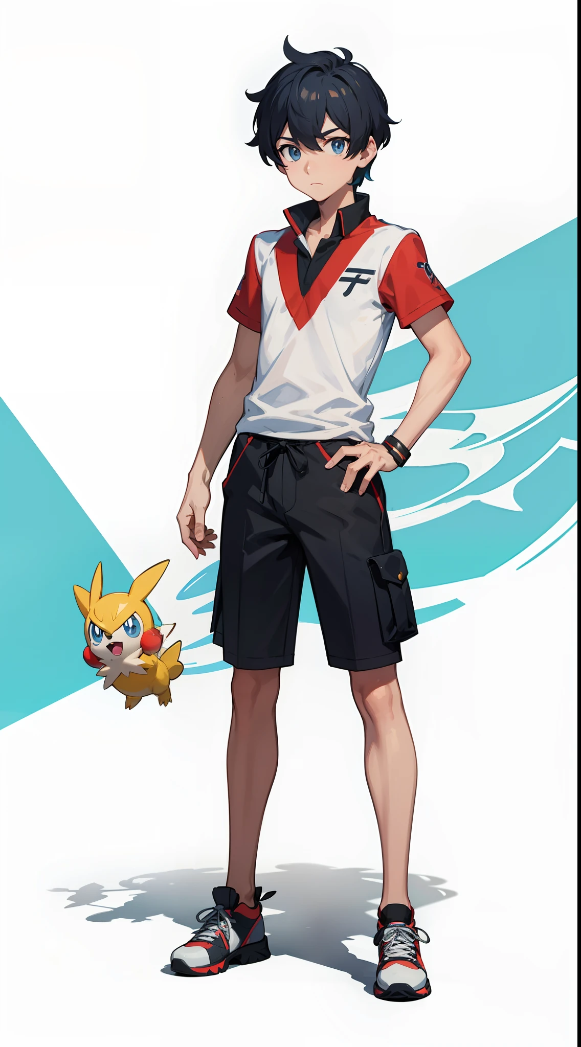 "(masterpiece: 1.2, best quality), boy, Pokémon trainer, concept art, Pokémon style"