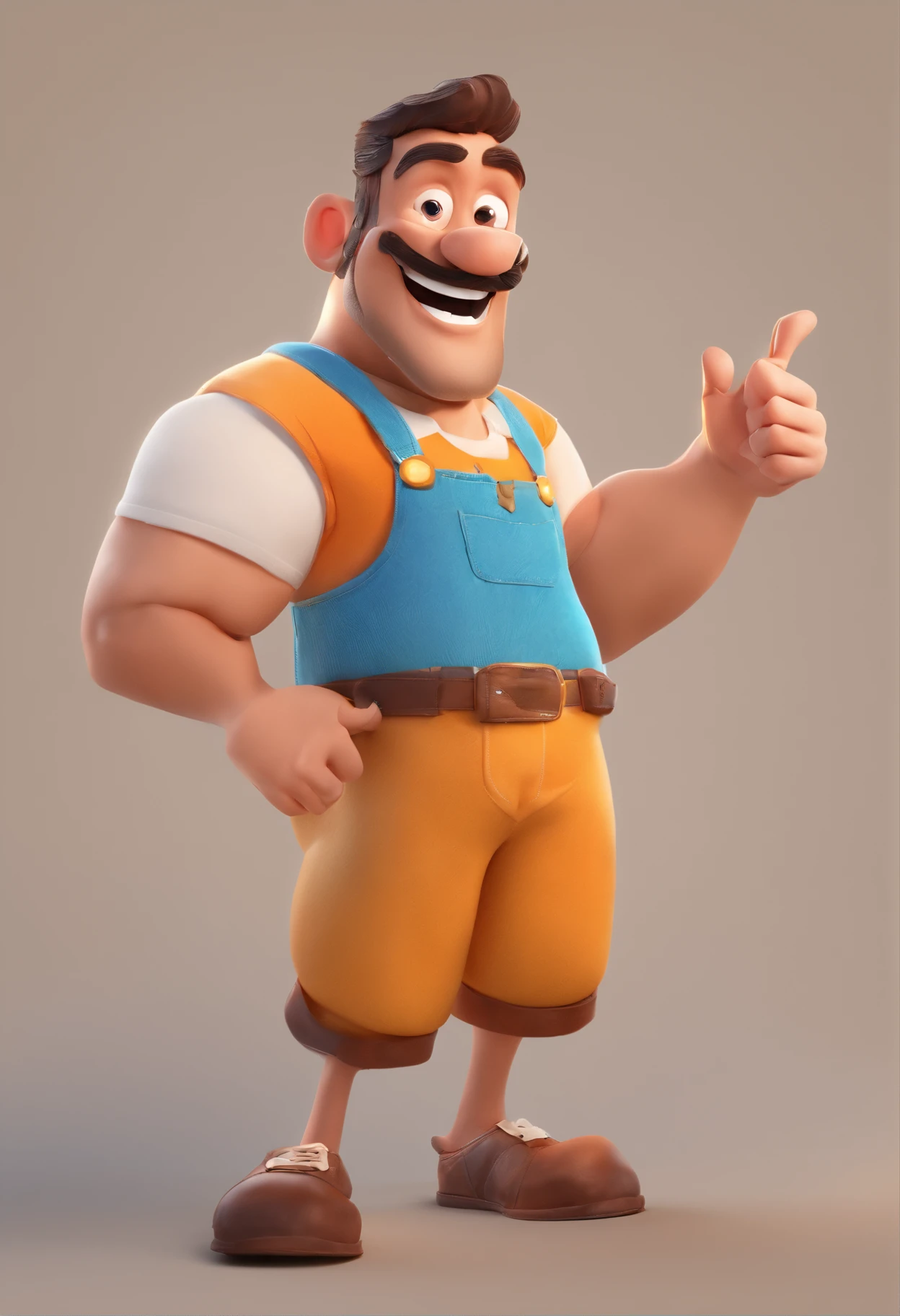 Smiling Man Illustration, sorriso insano, Homem de pele marrom com um sorriso gigante, happily smiling at the camera, sorriso atrevido, he's smiling, sorriso muito grande, Macho sorridente, foto de perfil headshot, rindo sorriso enorme, desenhando no estilo de Arte 3D, c4d, fundo de cor branco puro, estilo disney, estilo pixar render ilustracao Super Detalhe, 8k