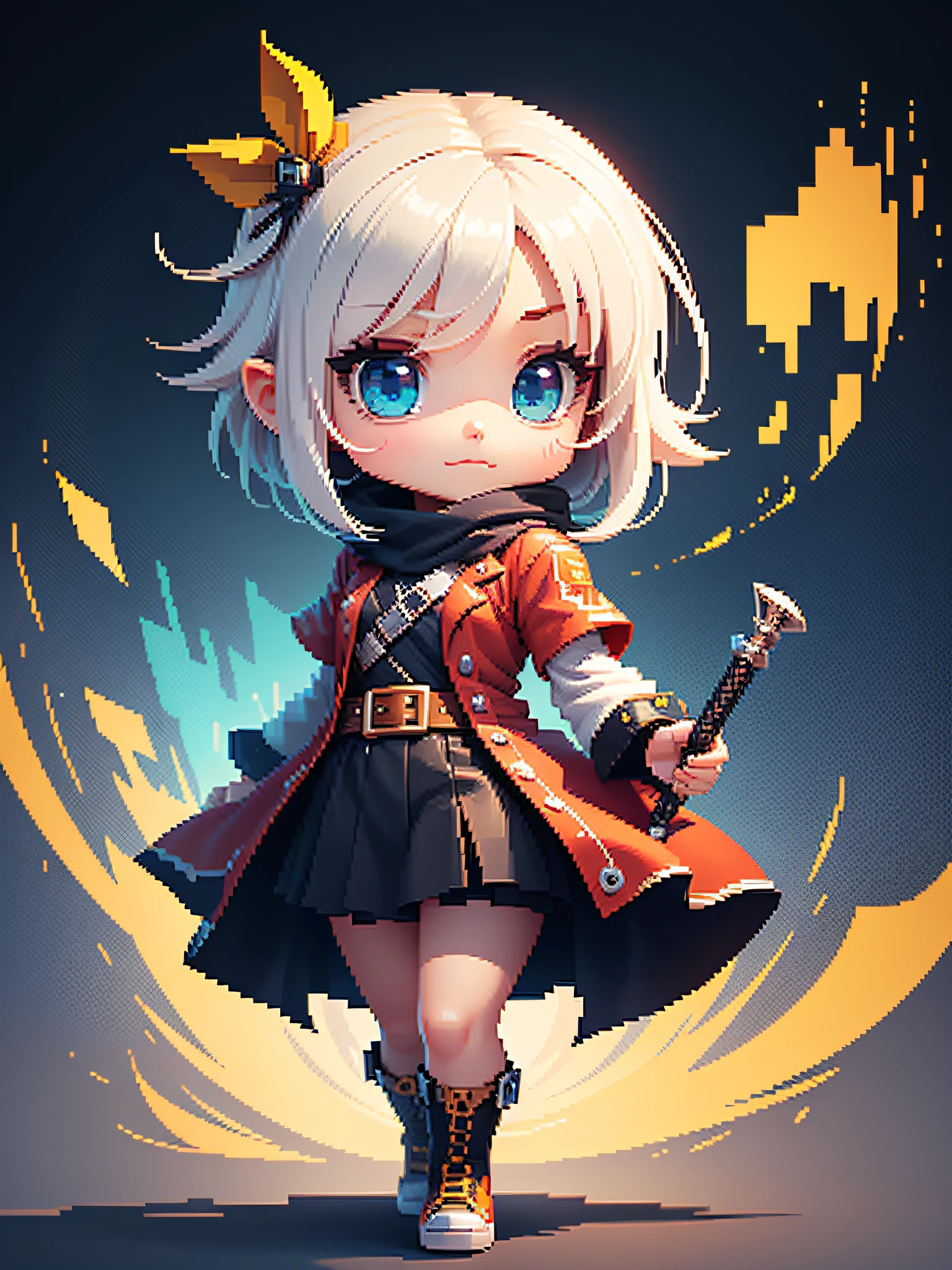 Assassin chibi character pixel art, beautiful detailed pixel art, hyper detailed pixel art, conceptual pixel art, high quality pixel art, high quality pixel art, high quality pixel art, high quality pixel art, dynamic lighting, colorful, high contrast colors, Pixel art style, Pixel art:3, 4k, beautiful