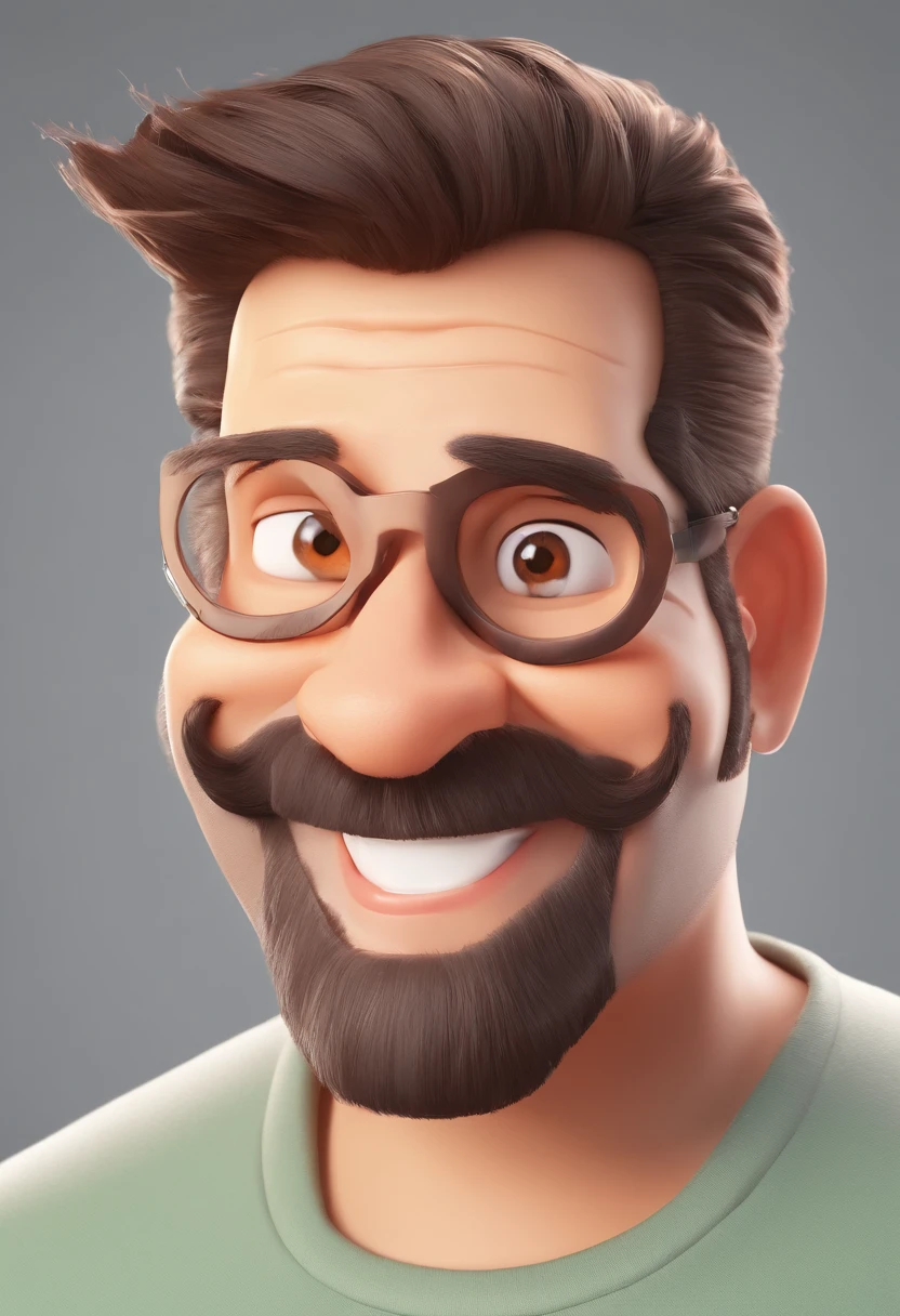 Smiling Man Illustration, sorriso insano, Homem de pele marrom com um sorriso gigante, happily smiling at the camera, sorriso atrevido, he's smiling, sorriso muito grande, Macho sorridente, foto de perfil headshot, rindo sorriso enorme, desenhando no estilo de Arte 3D, c4d, fundo de cor branco puro, estilo disney, estilo pixar render ilustracao Super Detalhe, 8k