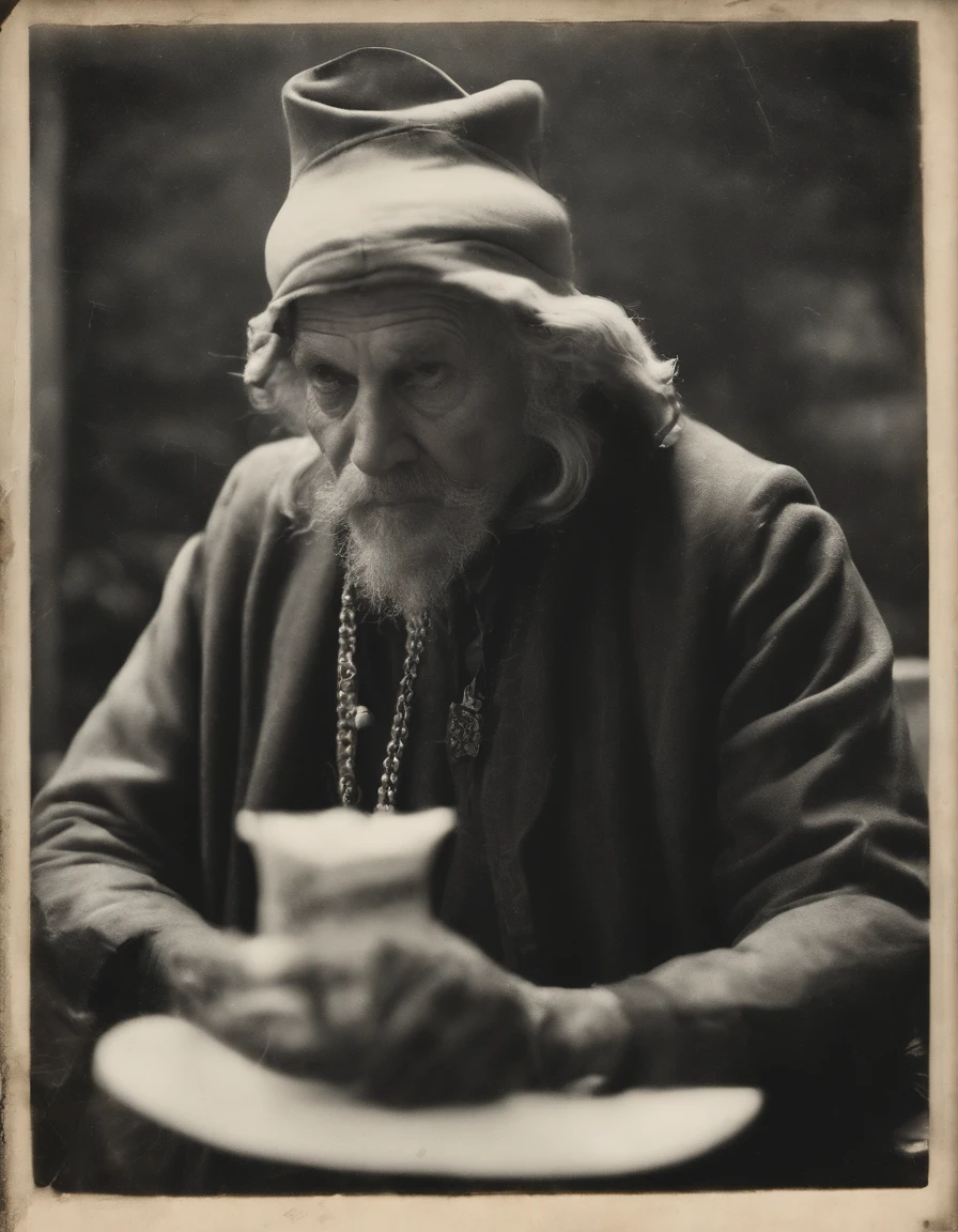 Down shot, Security camera footage of old ancient geezer dastardly evil wizard, in gas station, casting evil lightning spell, eating Costco hotdog, real Live Photo, cctv footage camera quality, realistic photo, evil wizard, long beard, tall pointy hat, terrorizing gas station employees with evil electricity spells