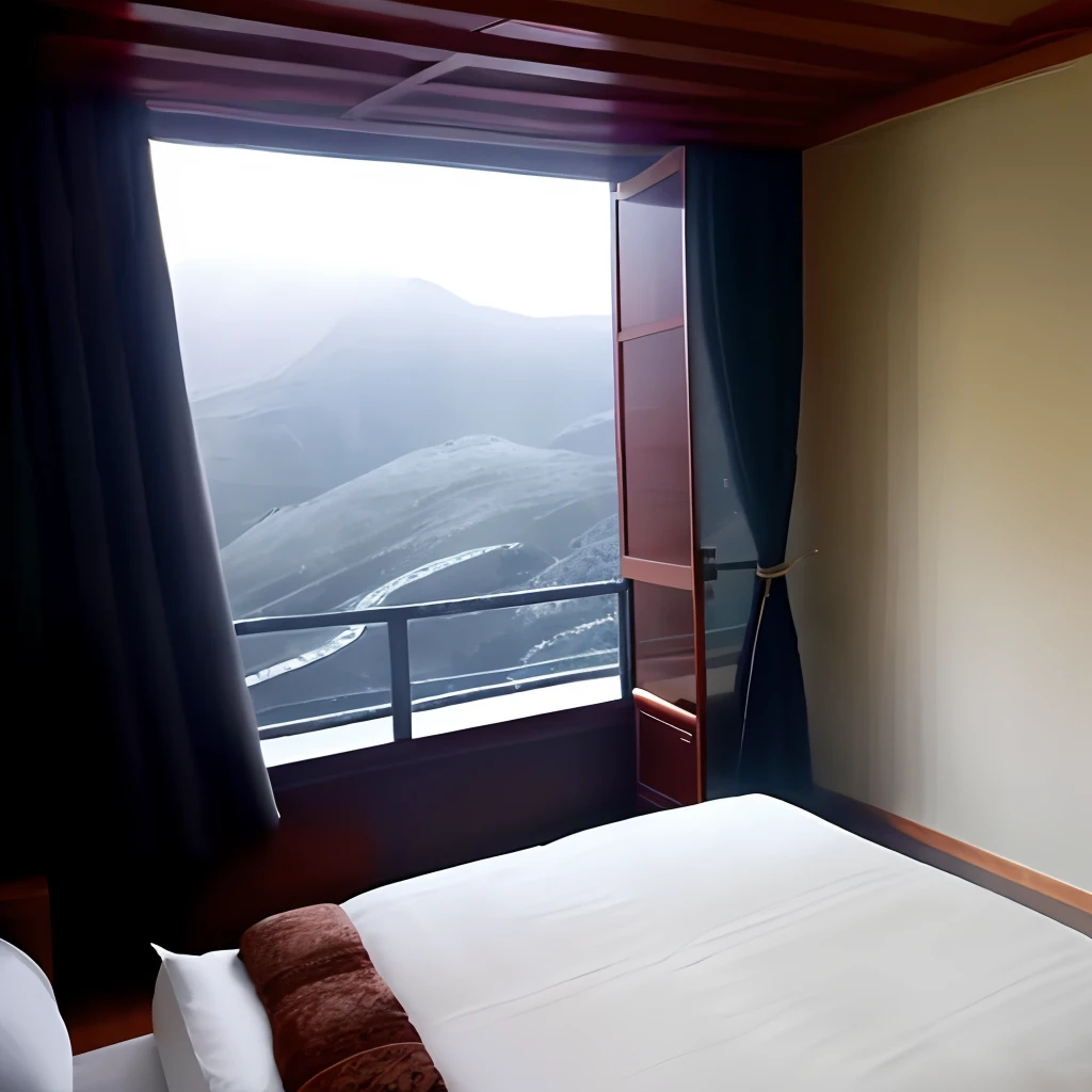 Huge room 30 meters high, Sloped wall to the outside 15 degree, sombre,luxe,