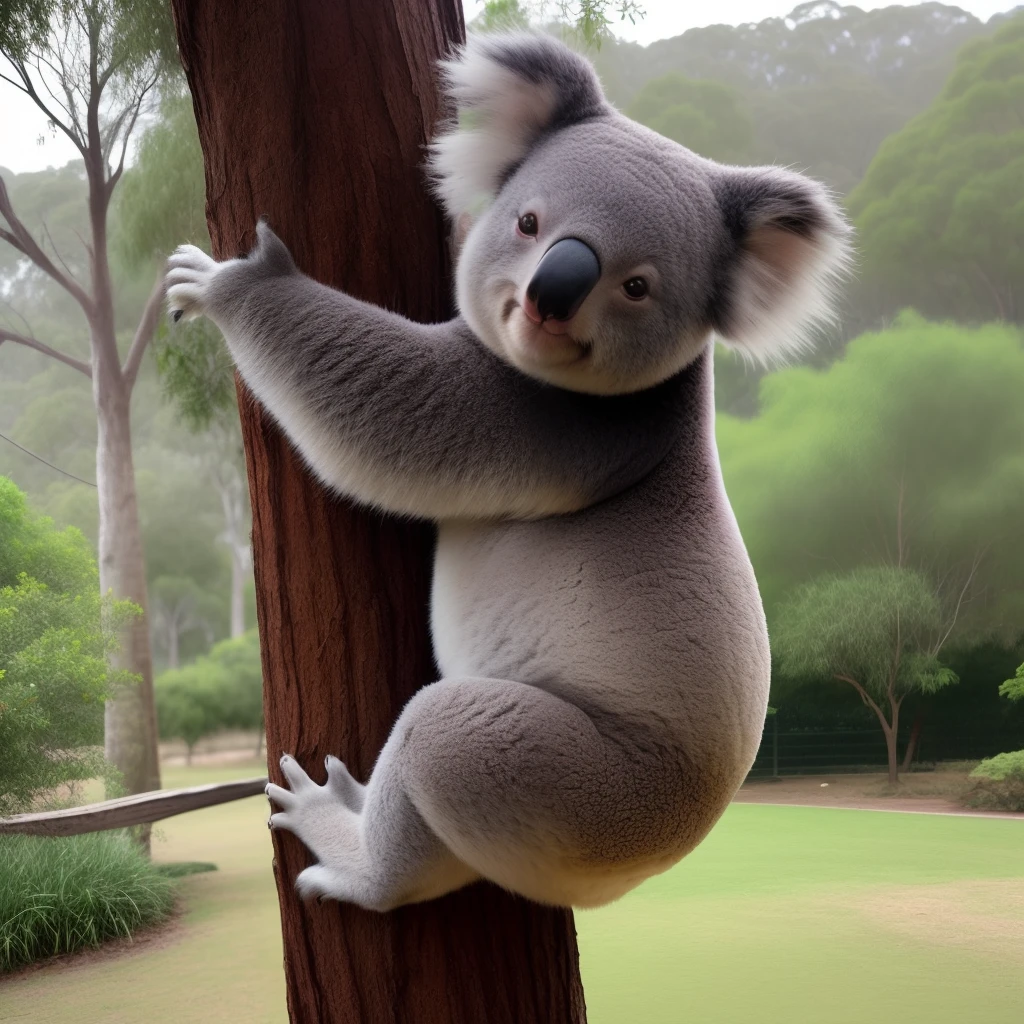 There is a koala climbing a tree, koala, 🐋 as 🐘 as 🤖 as 👽 as 🐳, Hanging from a tree, In Australia, Koala playing the guitar, sitting on a tree, Australia, in a tree, 2 0 2 0, 2020, 2021, 2 0 2 1, sitting in a tree