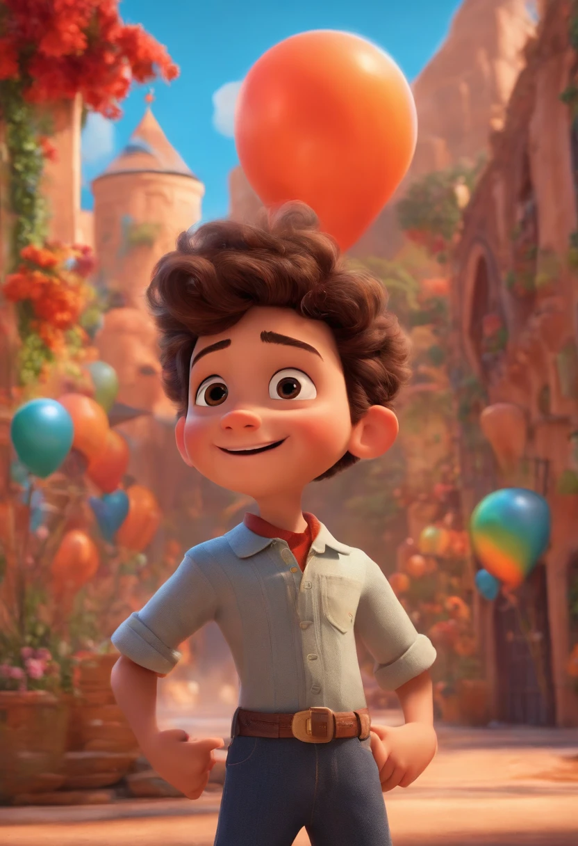 Image of a boy for a story in a YouTube video in Pixar format, He's the little allabester, He's the class leader, He's outgoing, Playful and gets up for a lot of things