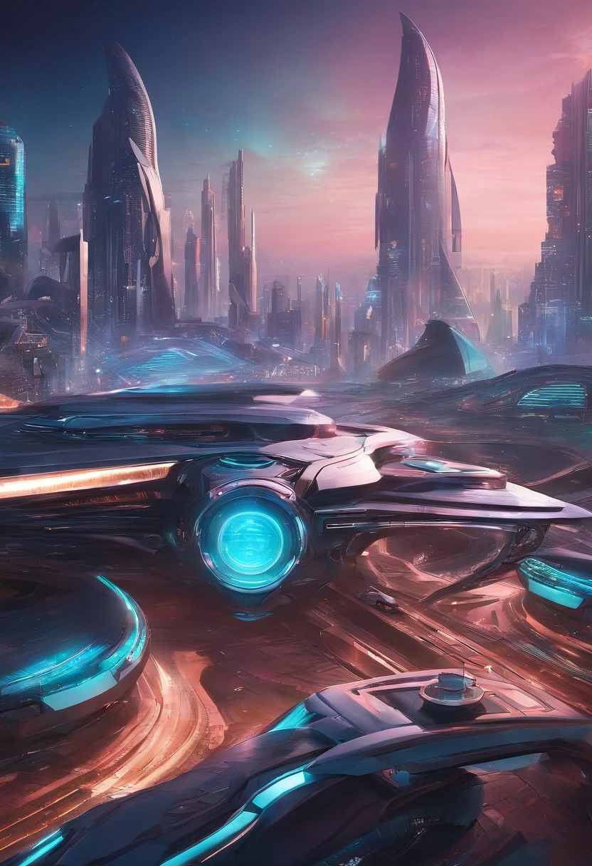 futuristic city with futuristic car and futuristic buildings at night, future concept art, otherwordly futuristic city, in fantasy sci - fi city, beautiful city of the future, futuristic utopian city, concept art 8 k resolution, concept art 8k resolution, city of the future, futuristic space port, concept art 8 k, sci-fi hollywood concept art