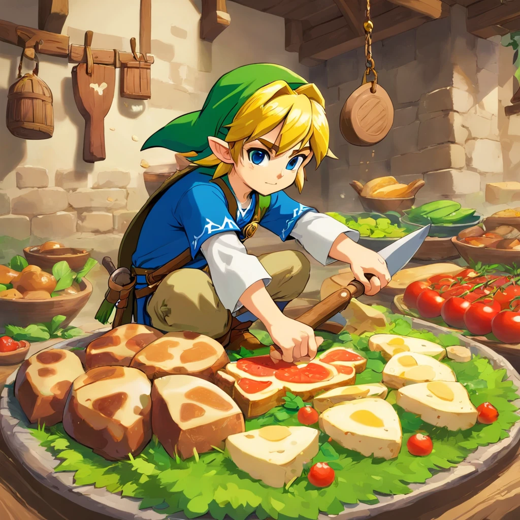 The boy is preparing food for the cows,Similar to the image generated above