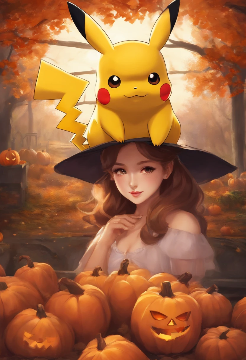 The Halloween beauty hugged Pikachu and said how many pounds of Pikachu meat do you want