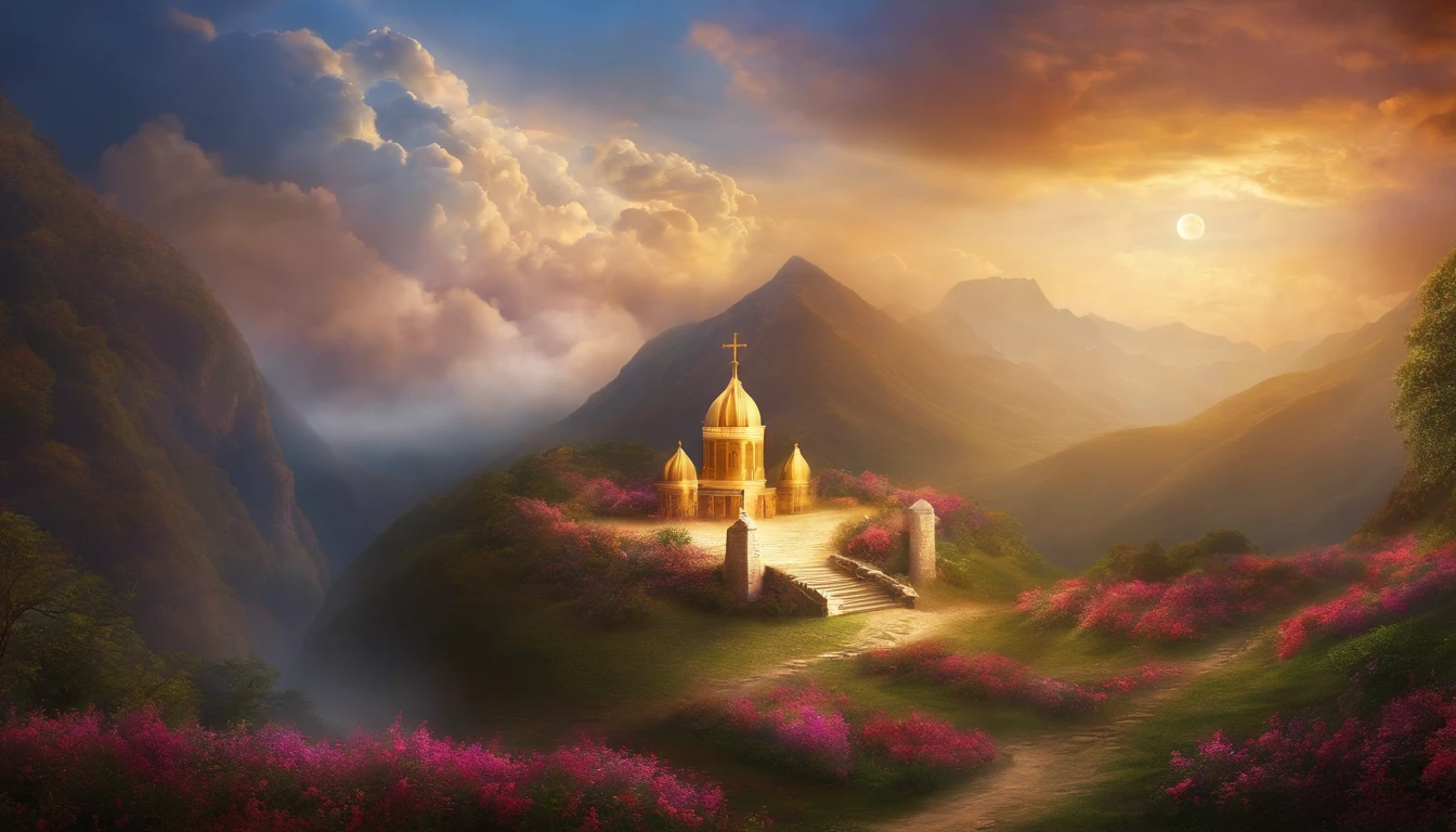 Scene of heavenly worship and the righteous being sealed.