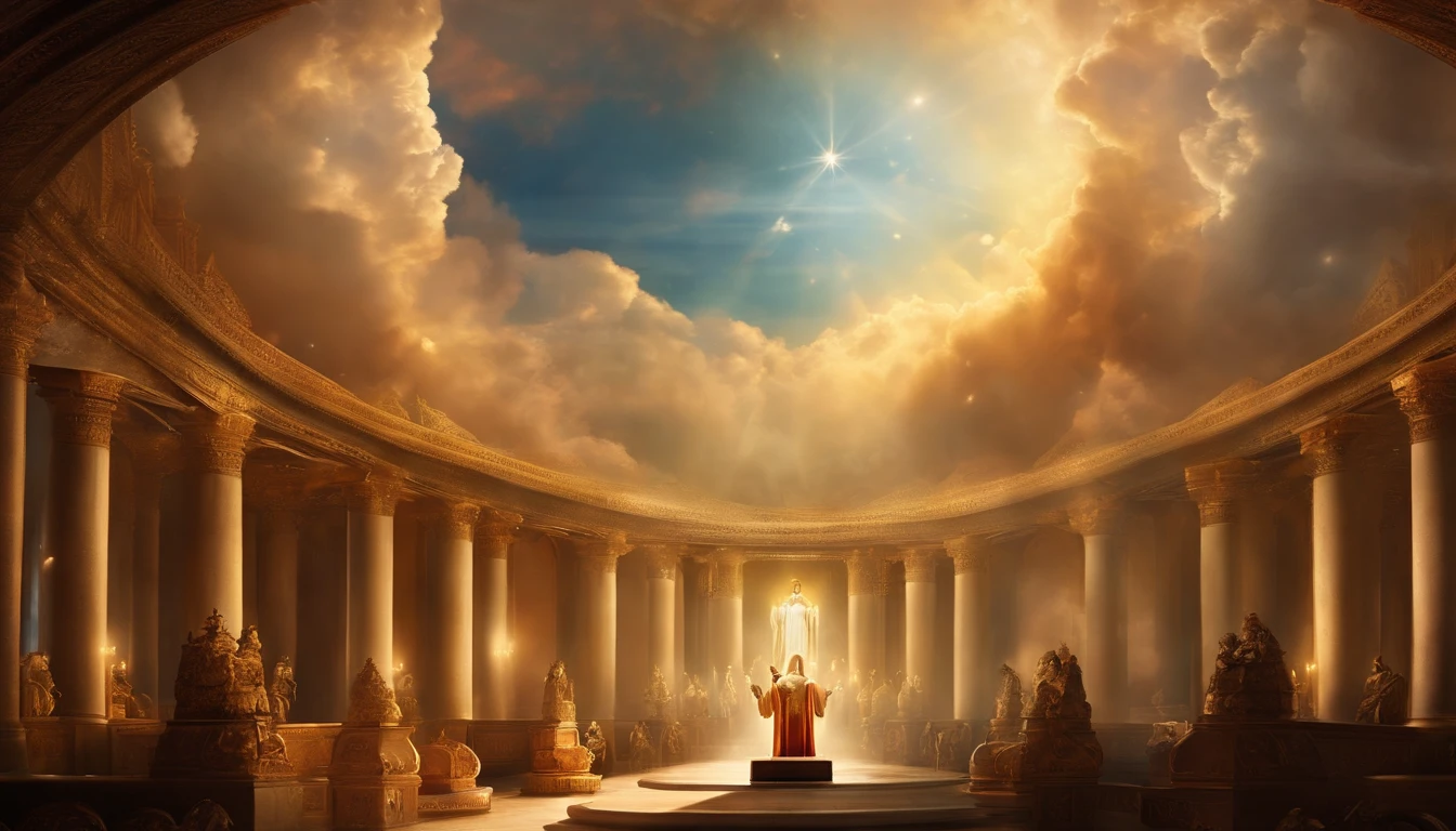 Scene of heavenly worship and the righteous being sealed.