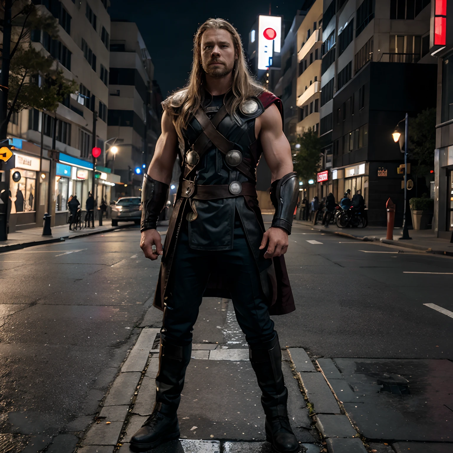 Thor on the street with Strom breaker