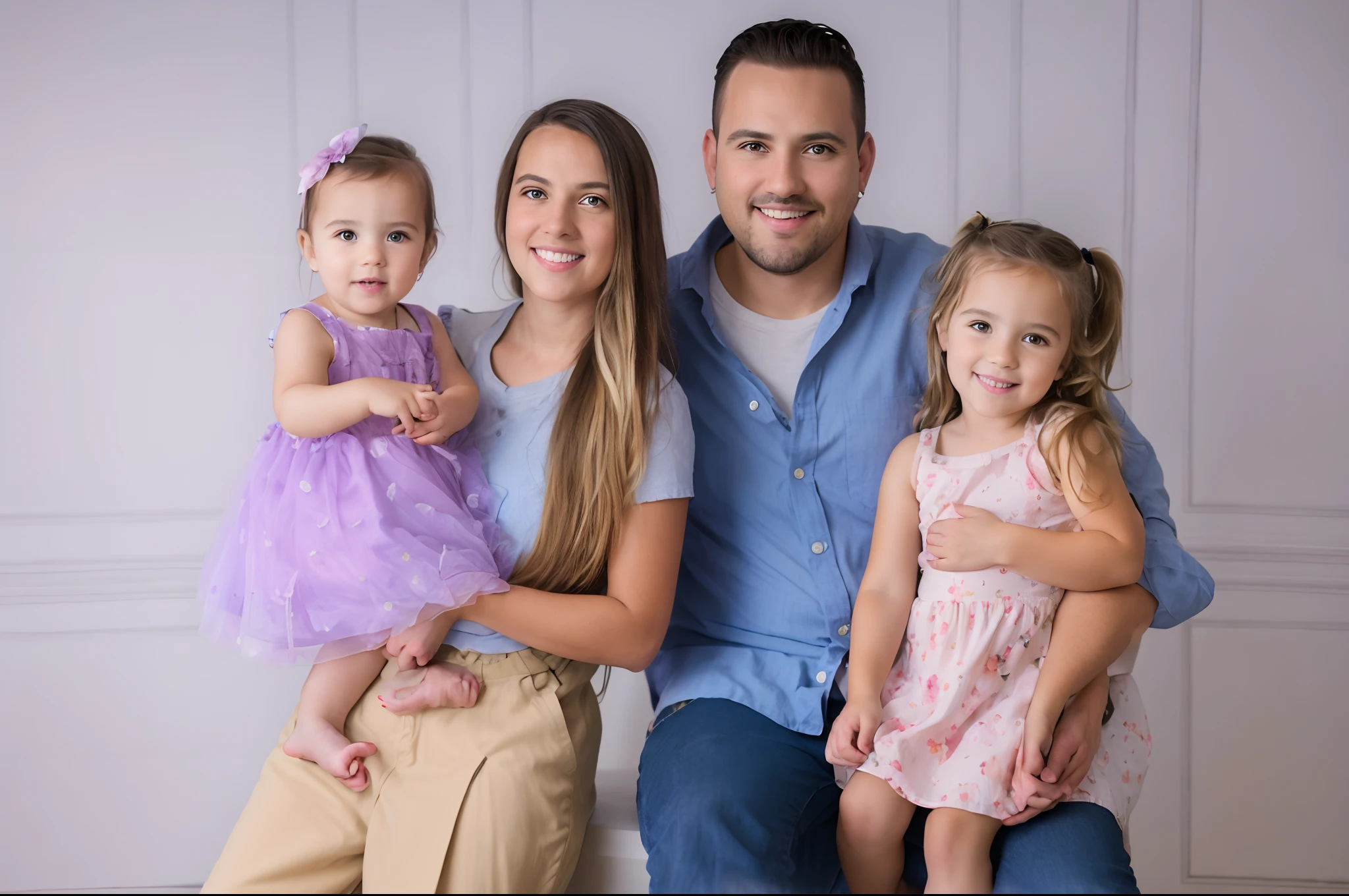 there are three people that are posing for a picture together, family photography, home fotografia retrato, family portrait, photo shoot, Happy family, imagem retrato, color studio portrait, foto retrato, retrato de alta qualidade, Family photo, 7 0 mm portrait, profissionalmente retocado, imagem do avatar, fotografia comercial, fotografia, portrait of family of three, studio portrait photography, imagem interna