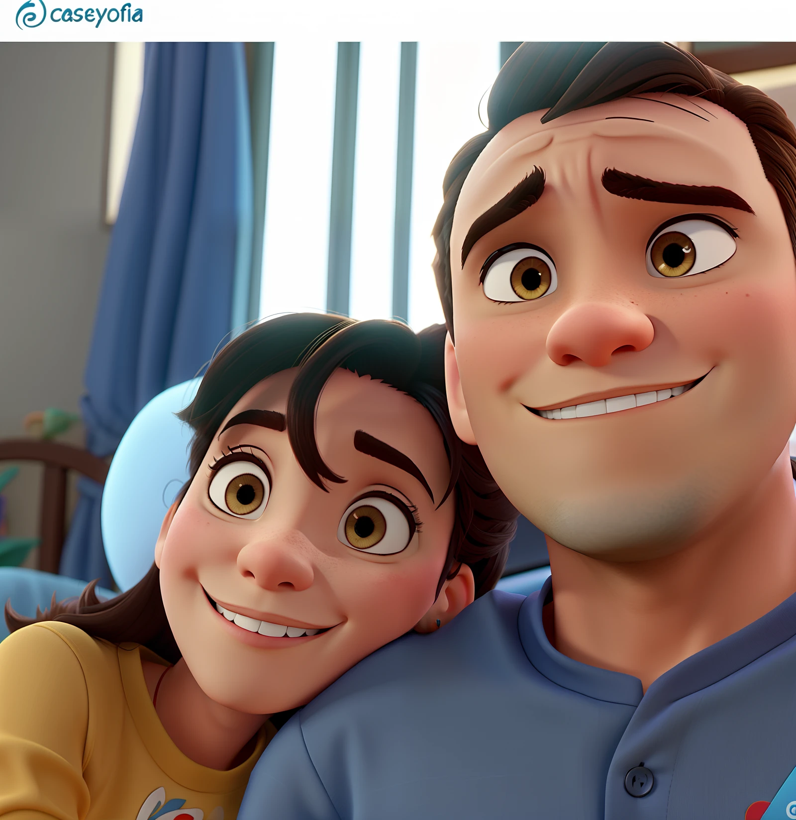 Casal estilo Disney Pixar alta qualidade