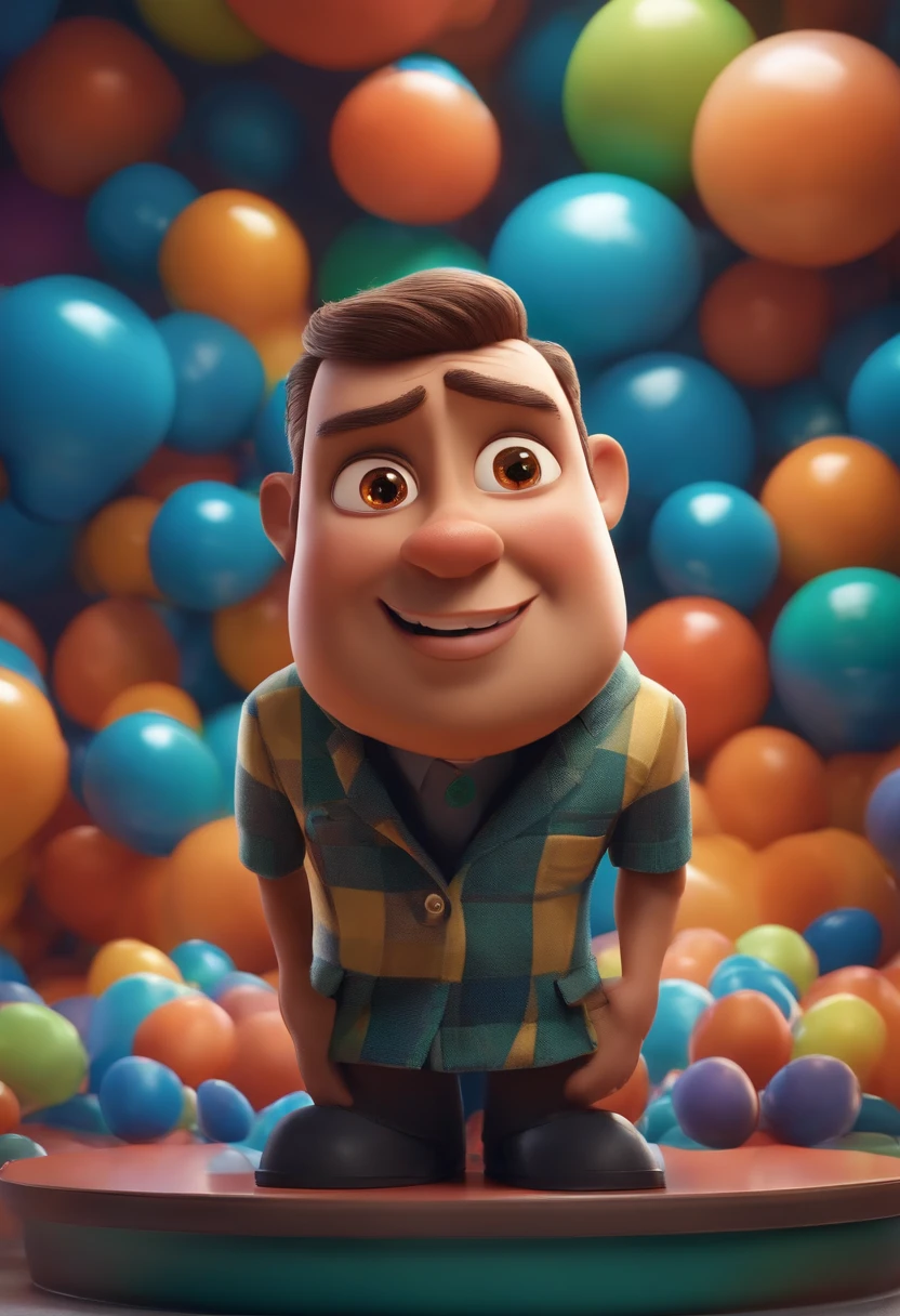 Um arquiteto de sonhos futurista, mas realista, inspired by Pixar animation, de perto. The character takes center stage with captivating facial expressions, oferecendo um toque de irrealidade.