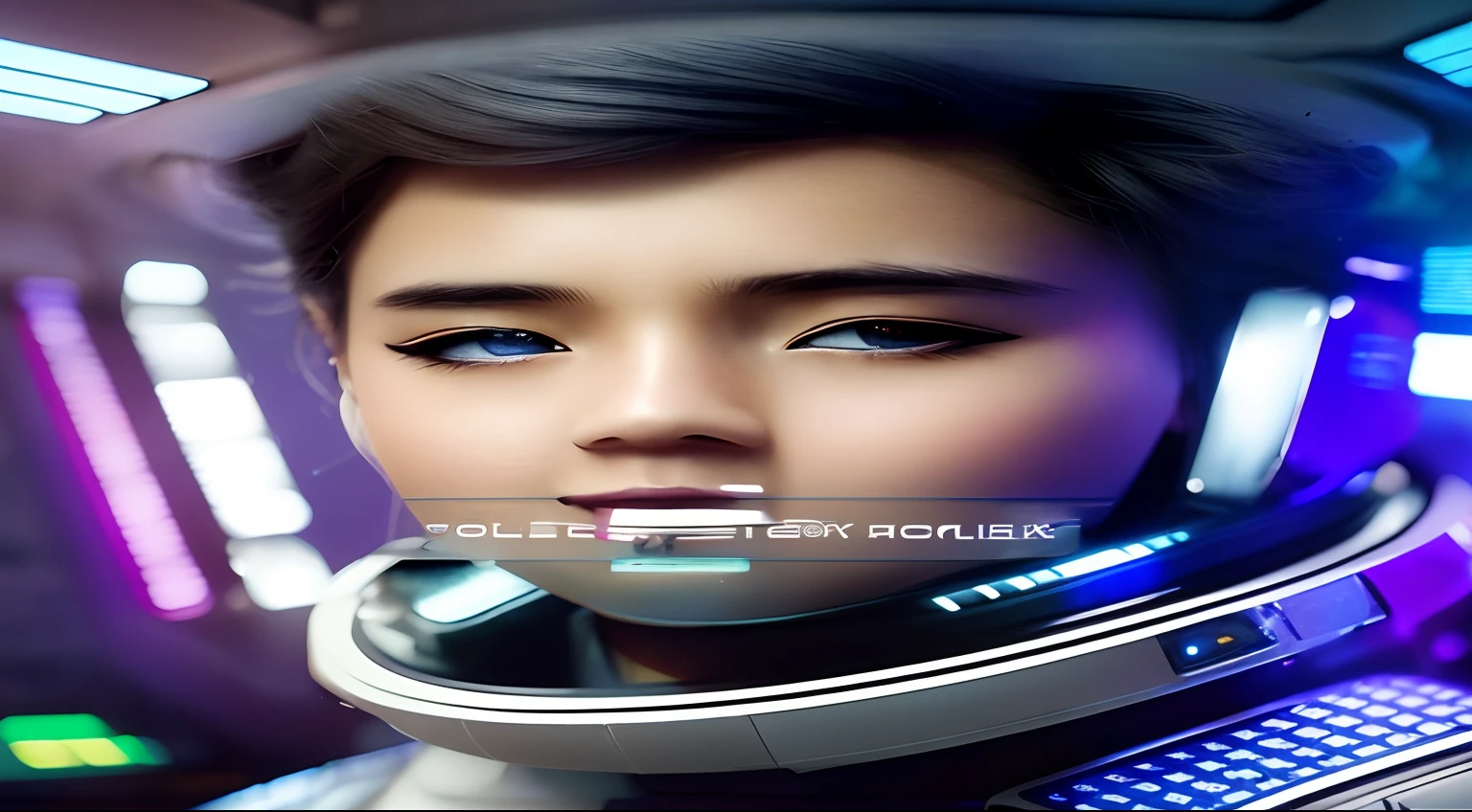tiktok girl, (full_body_shot:1.3) (walking:1.2) brown hair, , wavy hair , (Ming:0.9) dynasty , blue (open shirt) , in a space ship , jewelry, (full_body:1.4), (realistic:1.4), masterpiece, high quality, realistic lighting, center of frame, 8k, hdr, amateur, (freckles:0.8) , photography, amateur