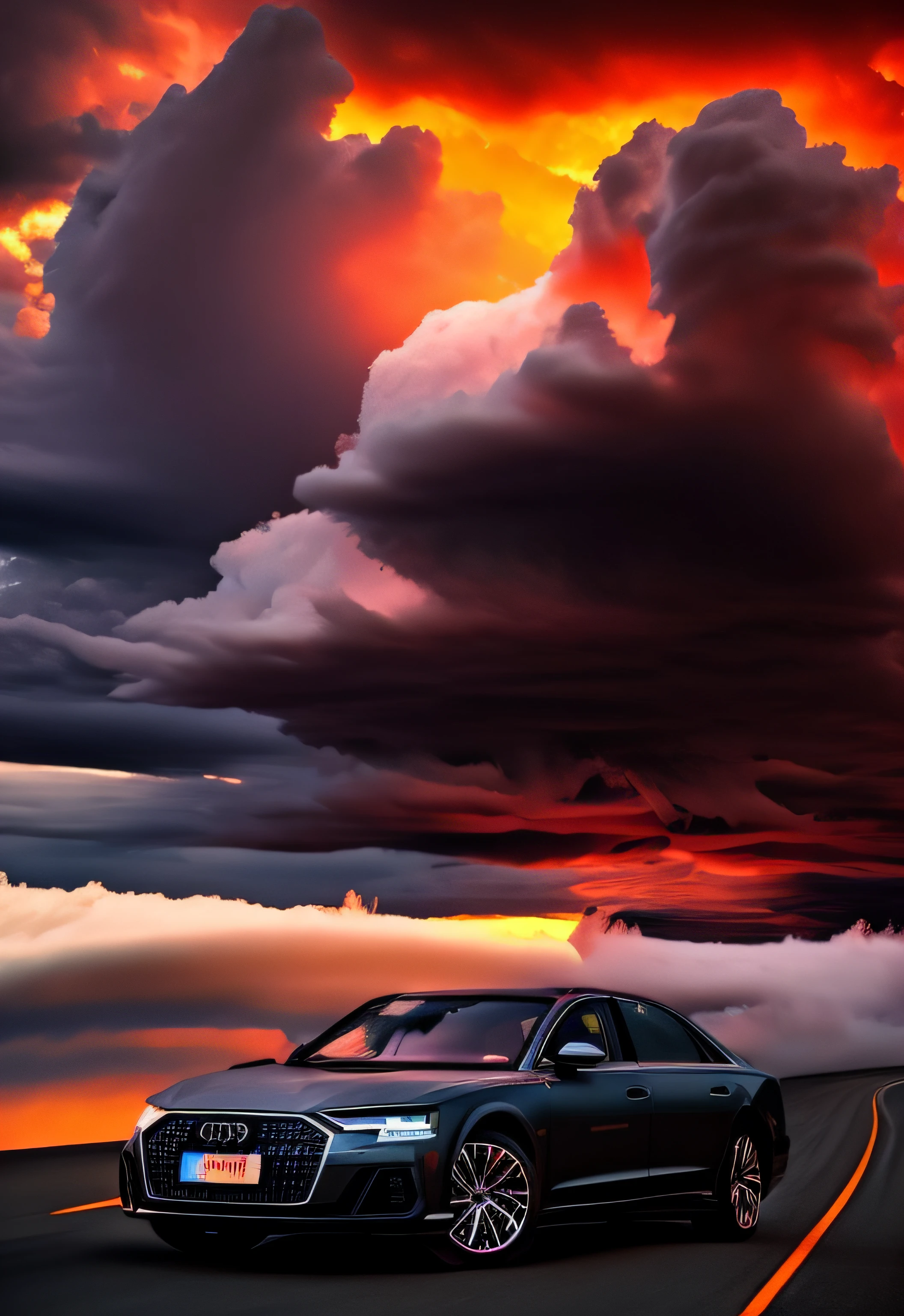 wind catches all the car in the world into a tornado the size of the earth with thunderous skies and debris flying --auto --s2