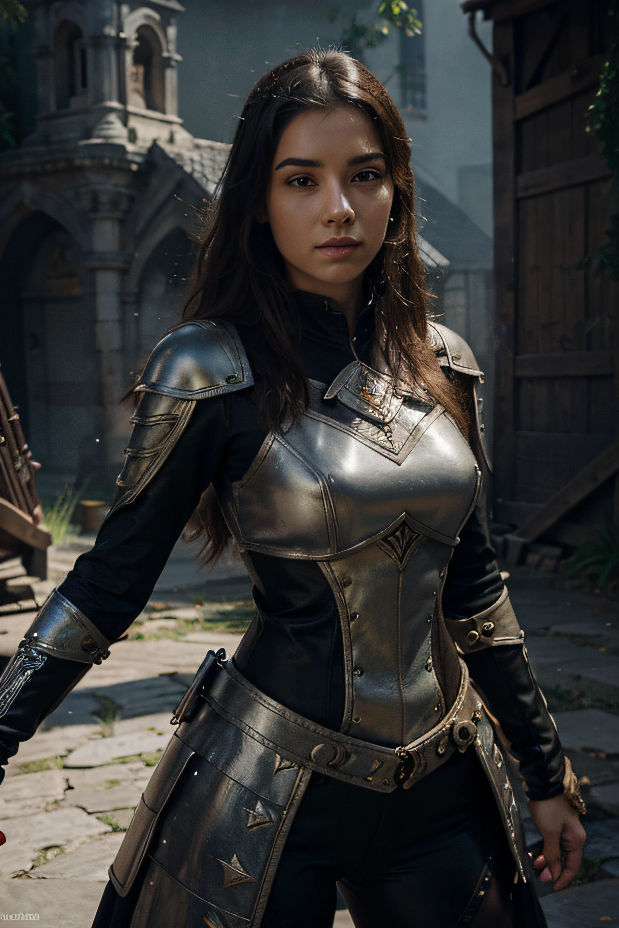 modelshoot style, (extremely detailed CG unity 8k wallpaper), full shot body photo of the most beautiful artwork in the world, medieval armor, professional majestic oil painting by Ed Blinkey, Atey Ghailan, Studio Ghibli, by Jeremy Mann, Greg Manchess, Antonio Moro, trending on ArtStation, trending on CGSociety, Intricate, High Detail, Sharp focus, dramatic, photorealistic painting art by midjourney and greg rutkowski