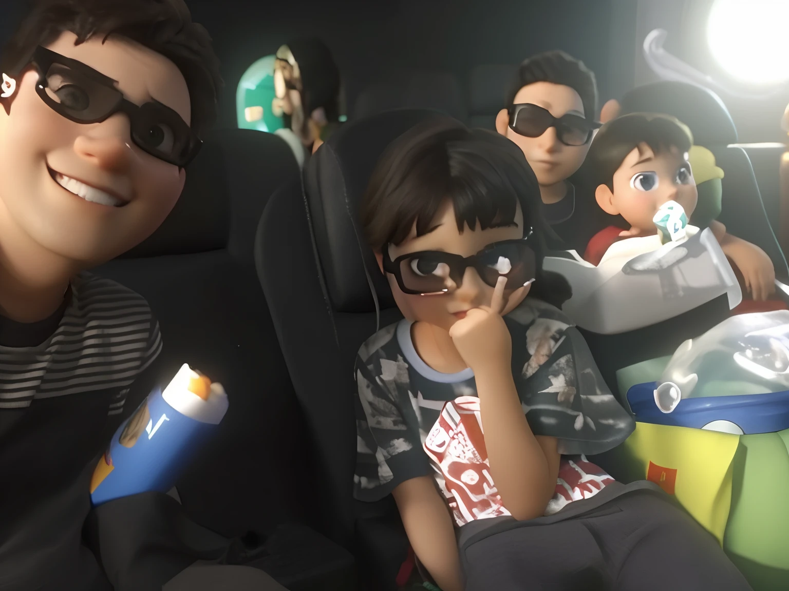 , Cinema 4D, wearing 3 d glasses, Filme 3D, em 4 d, filme infantil, cinemactic!!, sentado em um cinema, imagem do filme, em 3d, 3D Pixar, 3 - D, 3-D, Foto 3D, Foto 3D, Filme 3D ainda