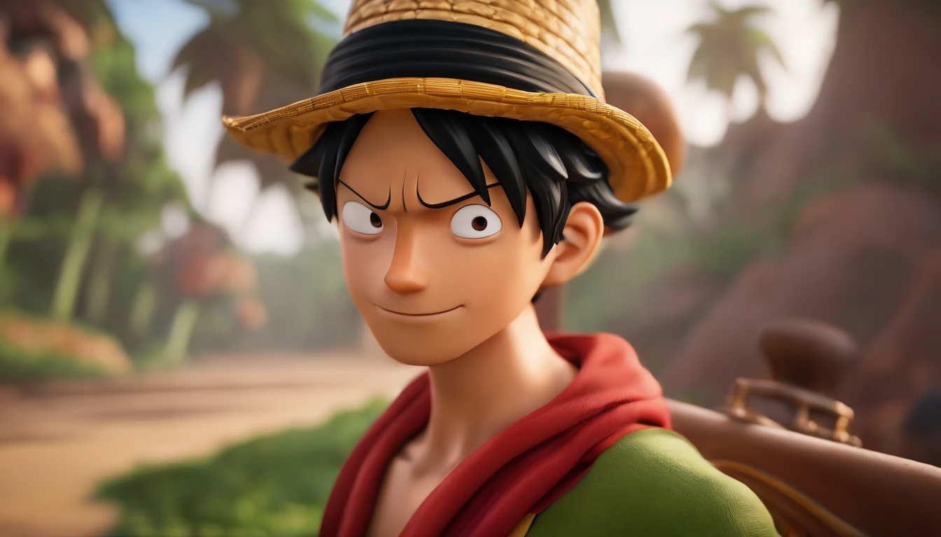 Luffy of One Piece in Pixar 3d Style
