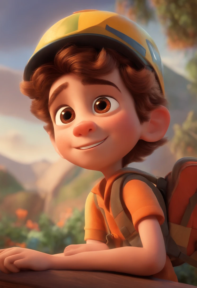 Image of a boy for a story in a YouTube video in Pixar format, He's the allabester, He's the class leader, He's outgoing, Playful and gets up for a lot of things