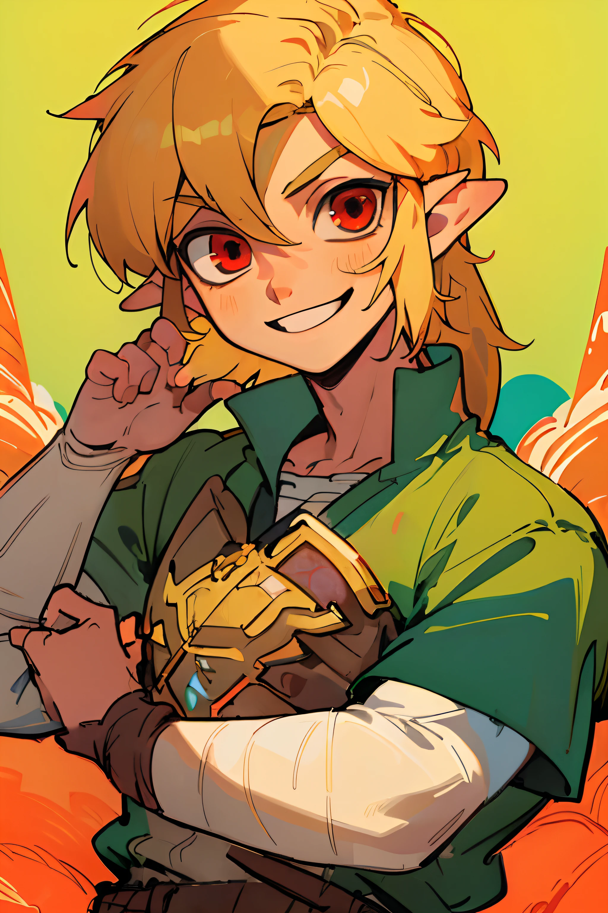 The Legend of Zelda Link Boy Cool Sexy Outside Grass Sweat Embarrassed Embarrassed Face Heart-Pounding Tentacles Slimy Piledriver