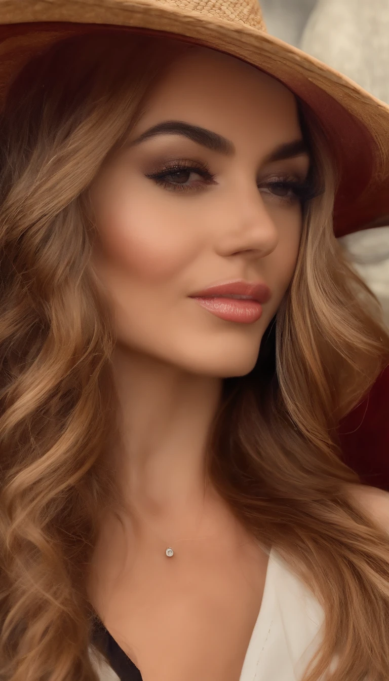 ((qualidade superior、8k、tmasterpiece:1.3))、foco nítido, High-level image quality, A high resolution, retrato, sozinho, JPN, Mulher de meia-idade, Mulheres Bonitas, 40 anos, ふっくらと, cabelos ondulados, biquini, praia do mar, Rugas nos cantos dos olhos, olhares hipnotizantes, Wet, Carne gorda,Raw feet、cabelos curtos、um umbigo、boca aberta、Rindo、Sagging Tits、mare、praia de areia、Seios colossais、Brincando、piercing no mamilo、um colar、A Fedora Straw Hat、visible nipple、usando um vestido、Axilas