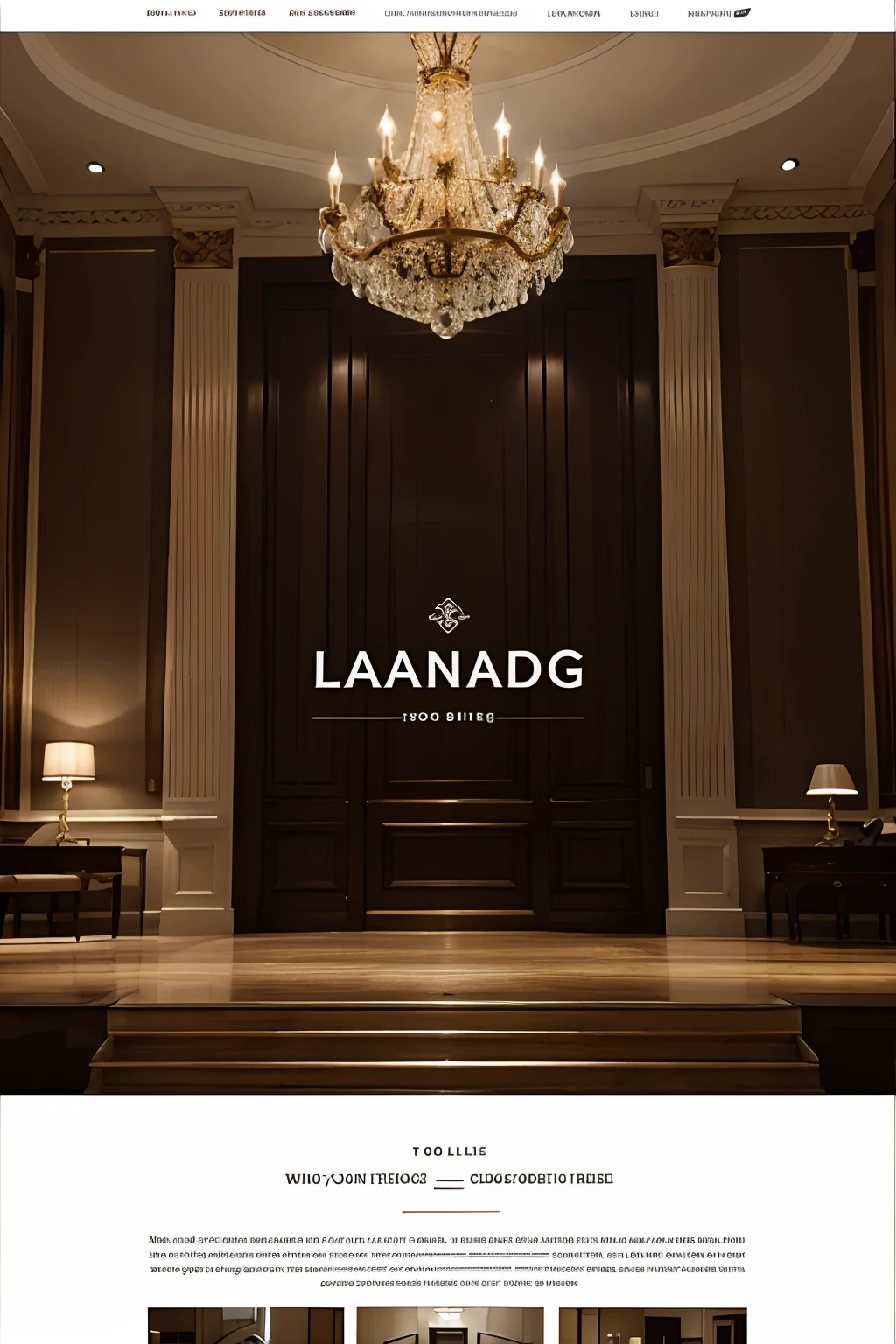 Professional landing page for a chandelier selling website
