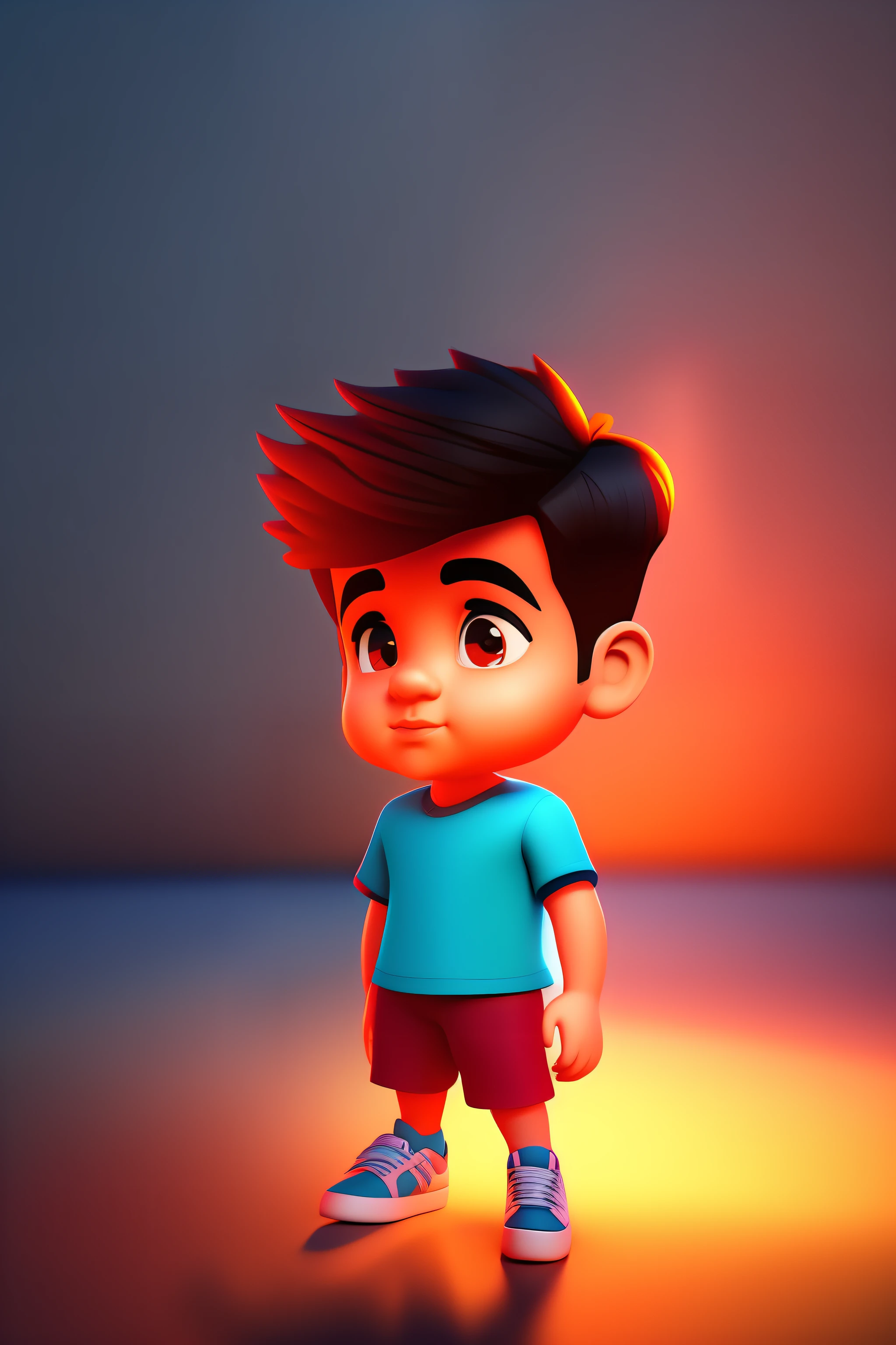 3d cartoon.cinematic .handsome boy.back ground lighting. --auto