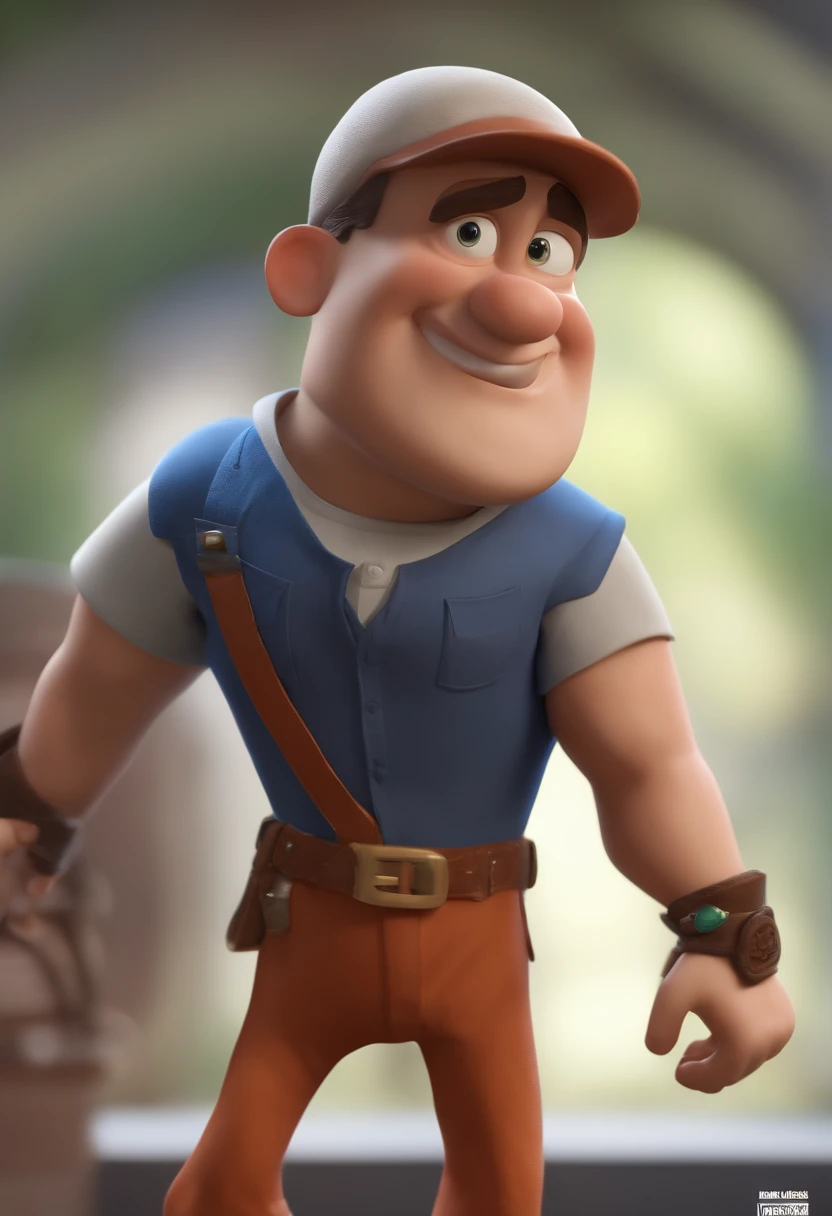 Personagem de desenho animado de um homem usando e uma camisa cinza, um personagem animado, Caractere estilizado, animation style rendering, 3D estilizado, Arnold Maya render, 3 d render stylized, toon render keyshot, Personagem 3D, Personagem 3D, 3d rendering stylized, 3 d character render, personagem de desenho animado, Personagem de close up, Pose de personagem, (Estilo Pixar) (master part:1.2) (Bokeh) (best quality) (pele detalhada) (textura detalhada) (8k) (argila) (Cinematic lighting) (foco nítido,Senta e vaza a parte superior do corpo