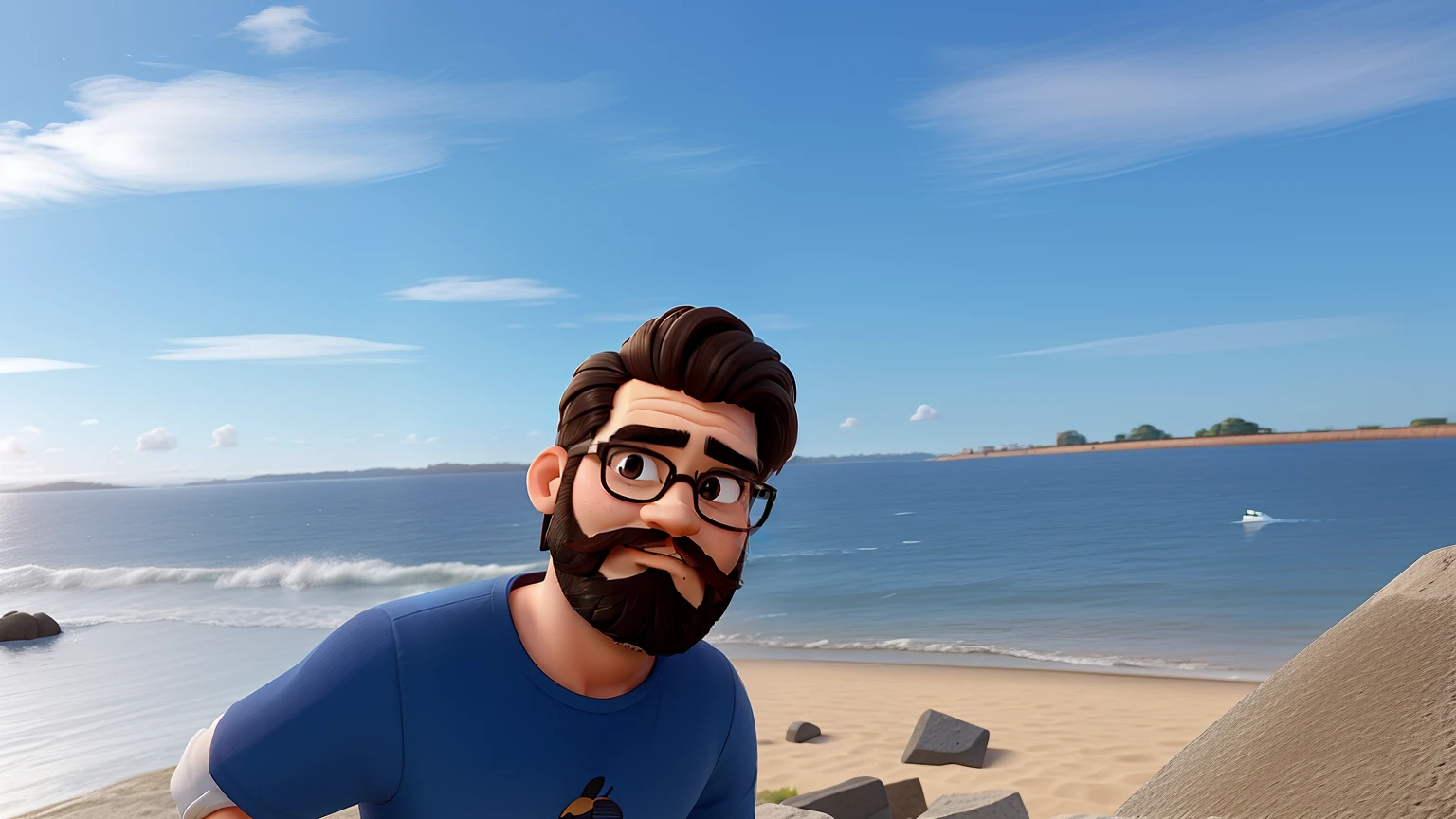 You can improve your beard, Make it shorter, o cabelo mais curto e preto, the glasses a little round and the face shape a little more circular.