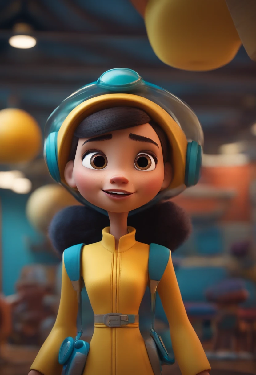 Um arquiteto de sonhos futurista, mas realista, inspired by Pixar animation, de perto. The character takes center stage with captivating facial expressions, oferecendo um toque de irrealidade.