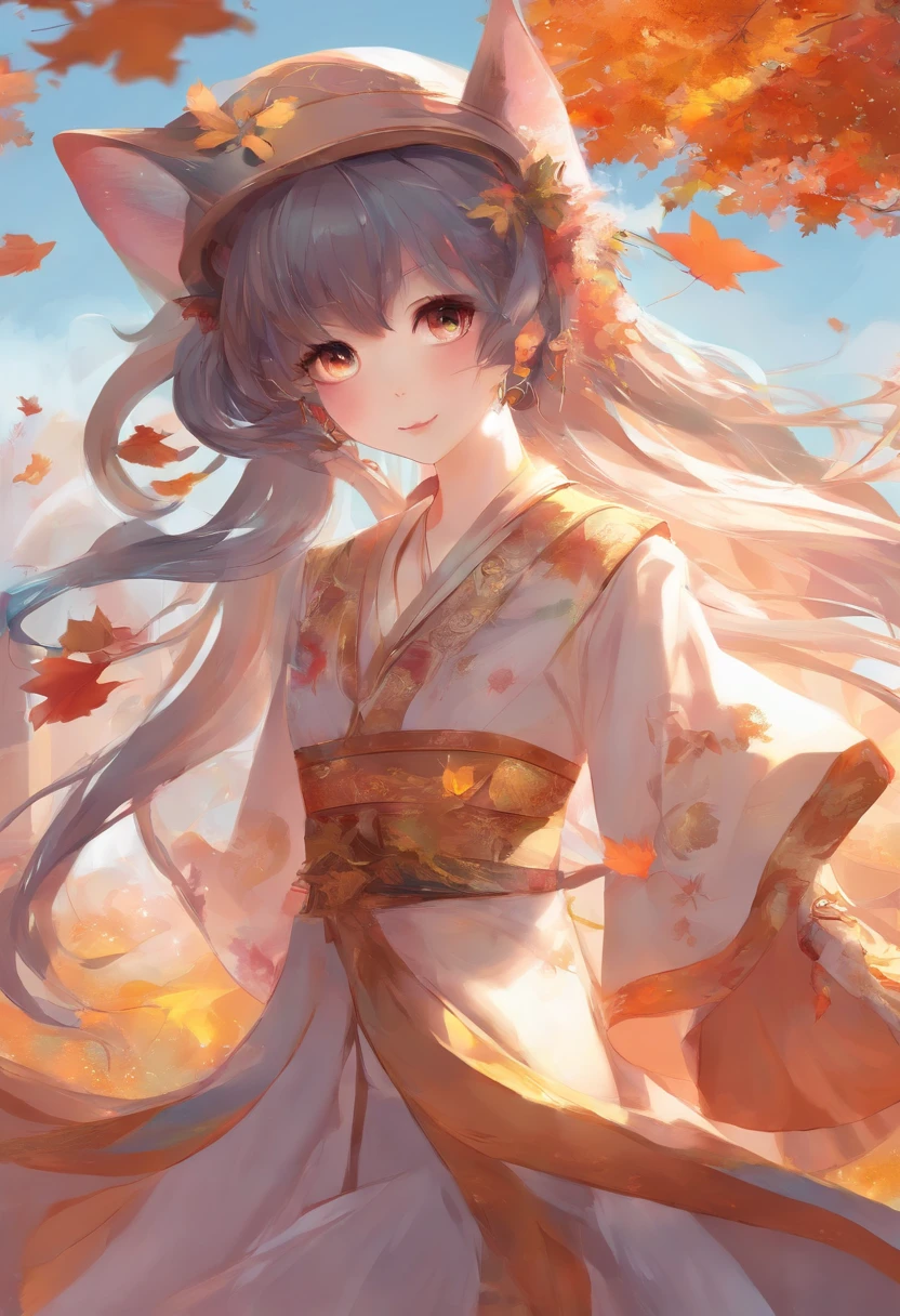 Cat girl in high school Japan uniform、Autumn Festival