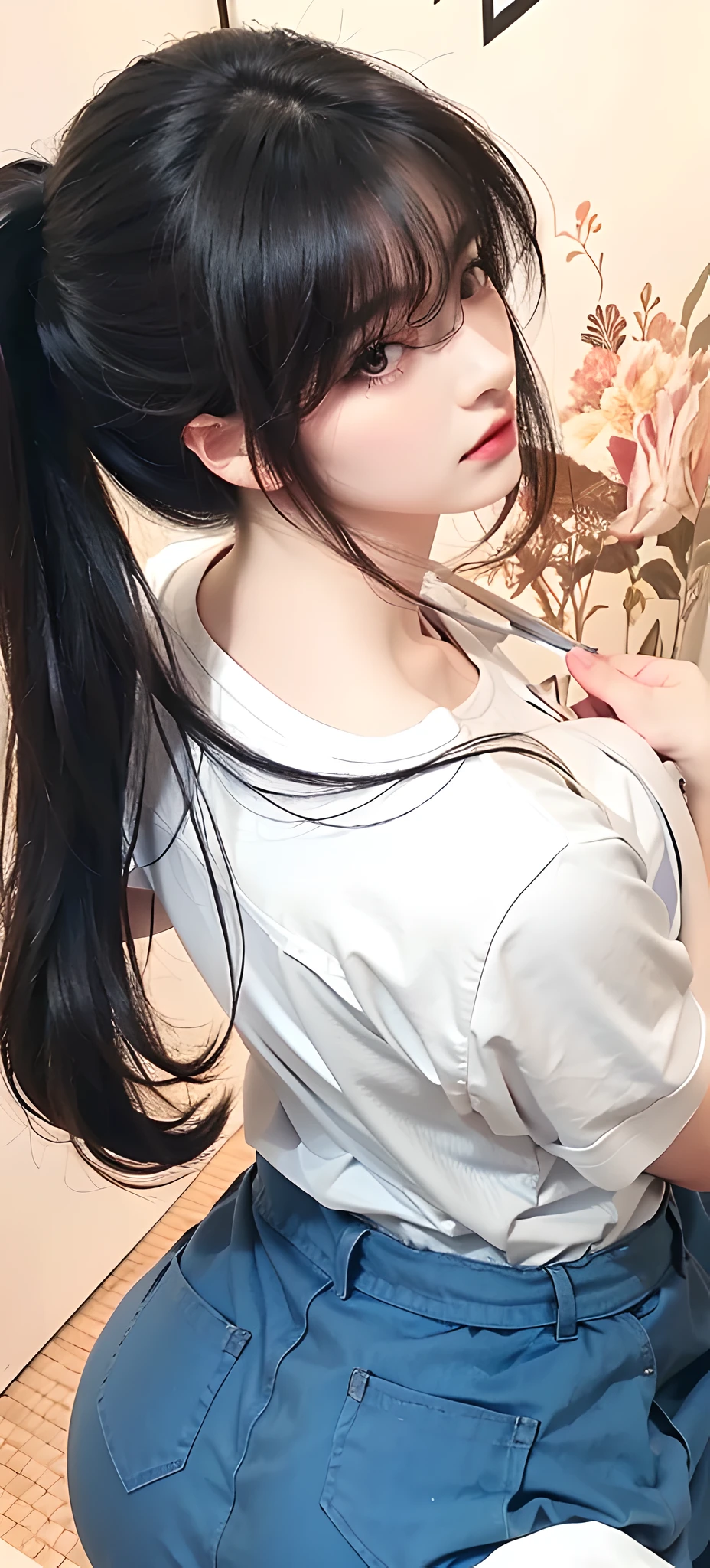 (photorealistic:1.4), best quality, masterpiece, ultra high res, 1girl, (detailed face:1.2), (detailed eyes:1.2), (detailed hair:1.2), (detailed clothes:1.2), 4k, (detailed color:1.2),