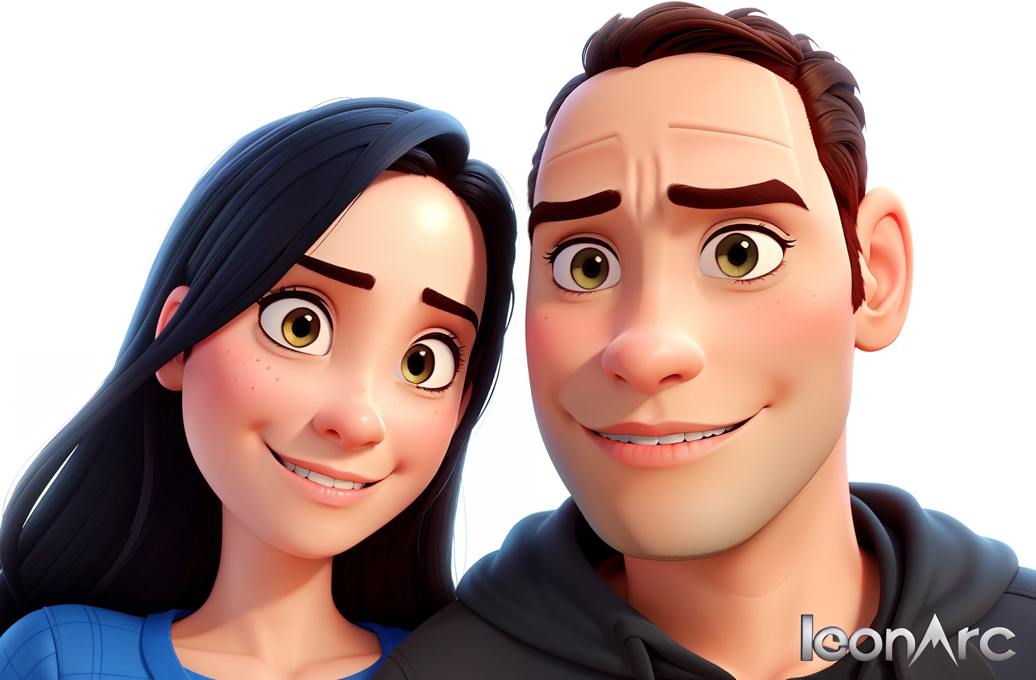 romantic couple, morenos, olhos pretos igual aos filmes Disney Pixar